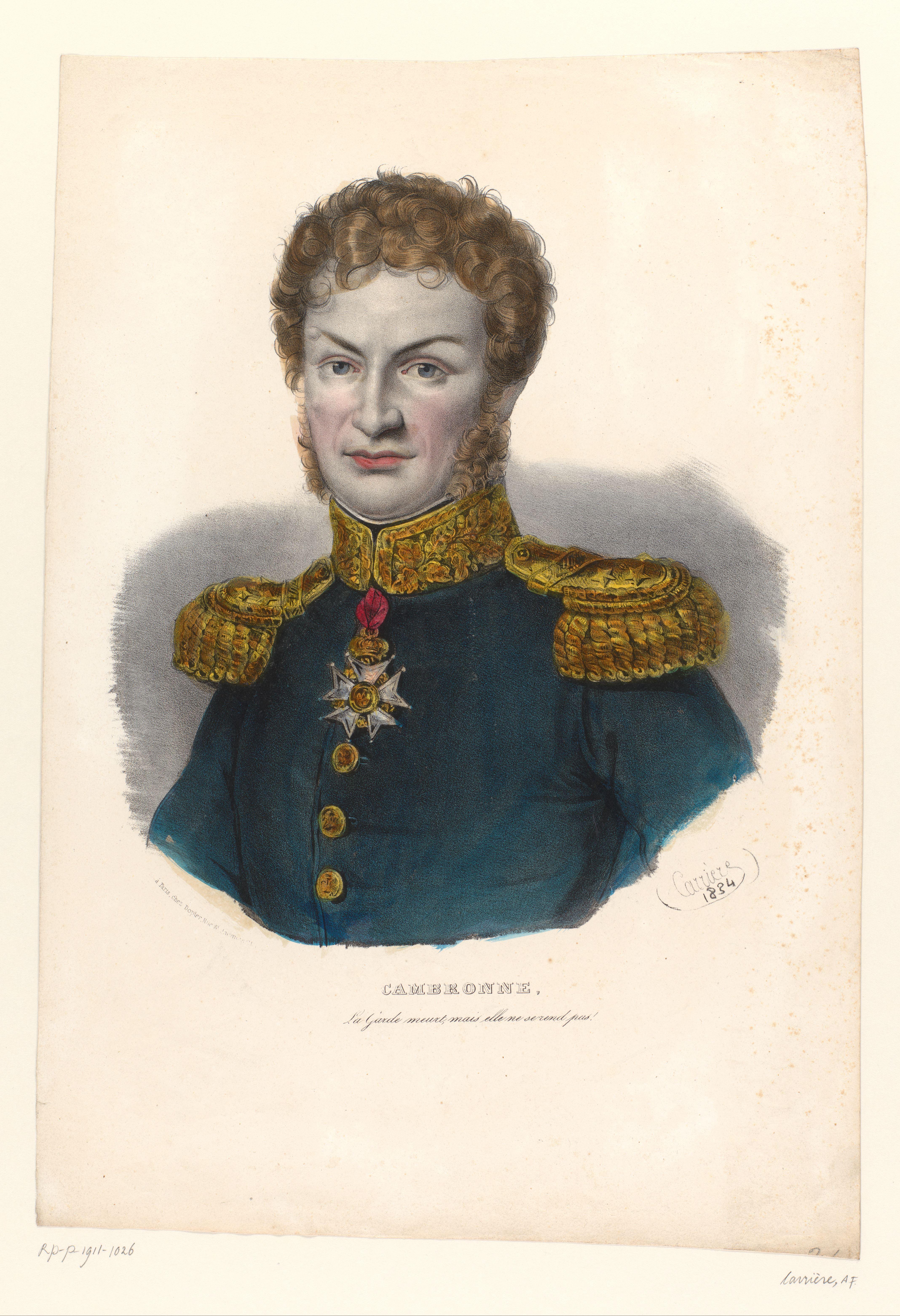 Portret van generaal Pierre Cambronne