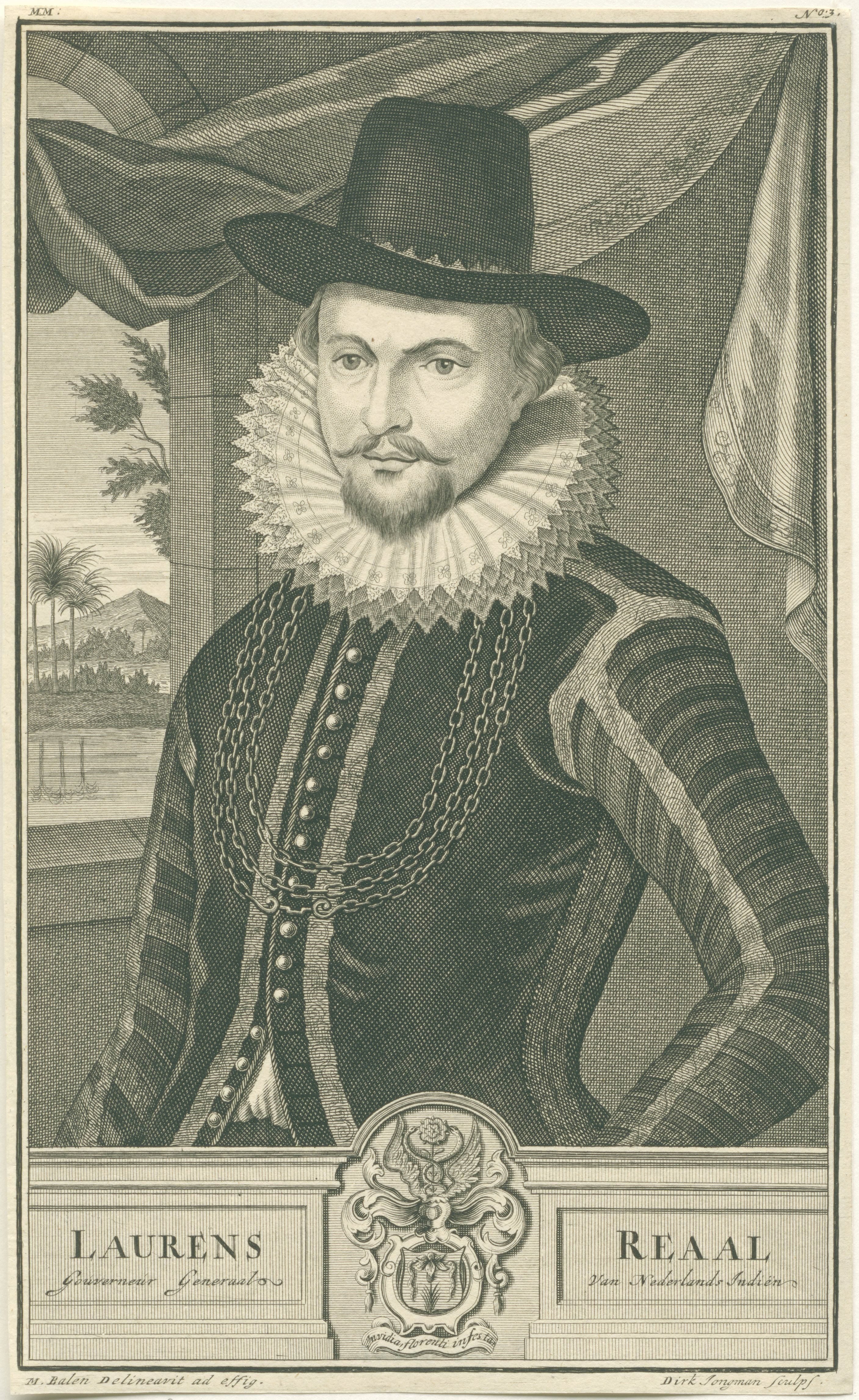 Portret van Laurens Real, gouverneur-generaal van Nederlands-Indië