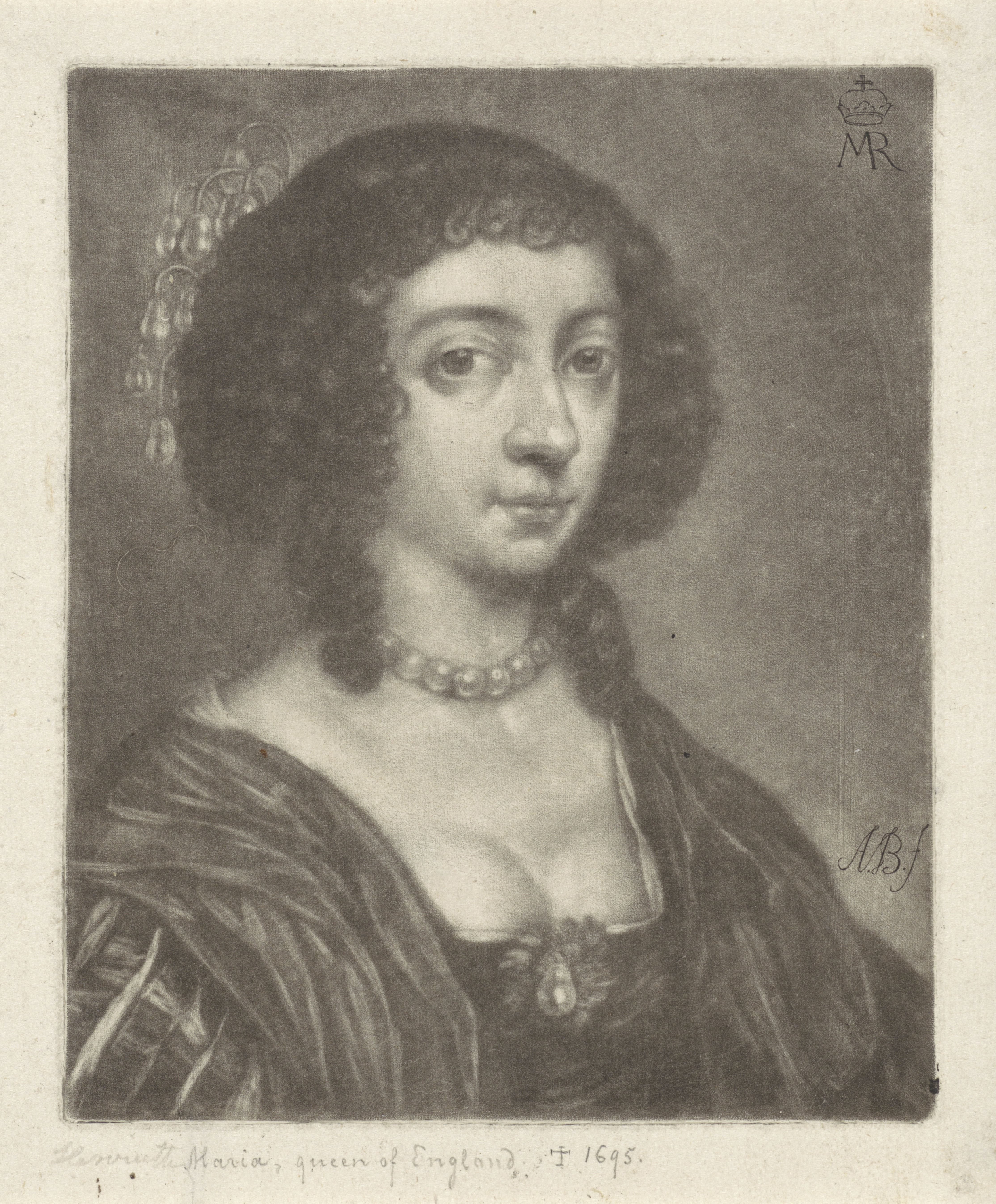 Portret van Henrietta Maria van Bourbon, koningin van Engeland