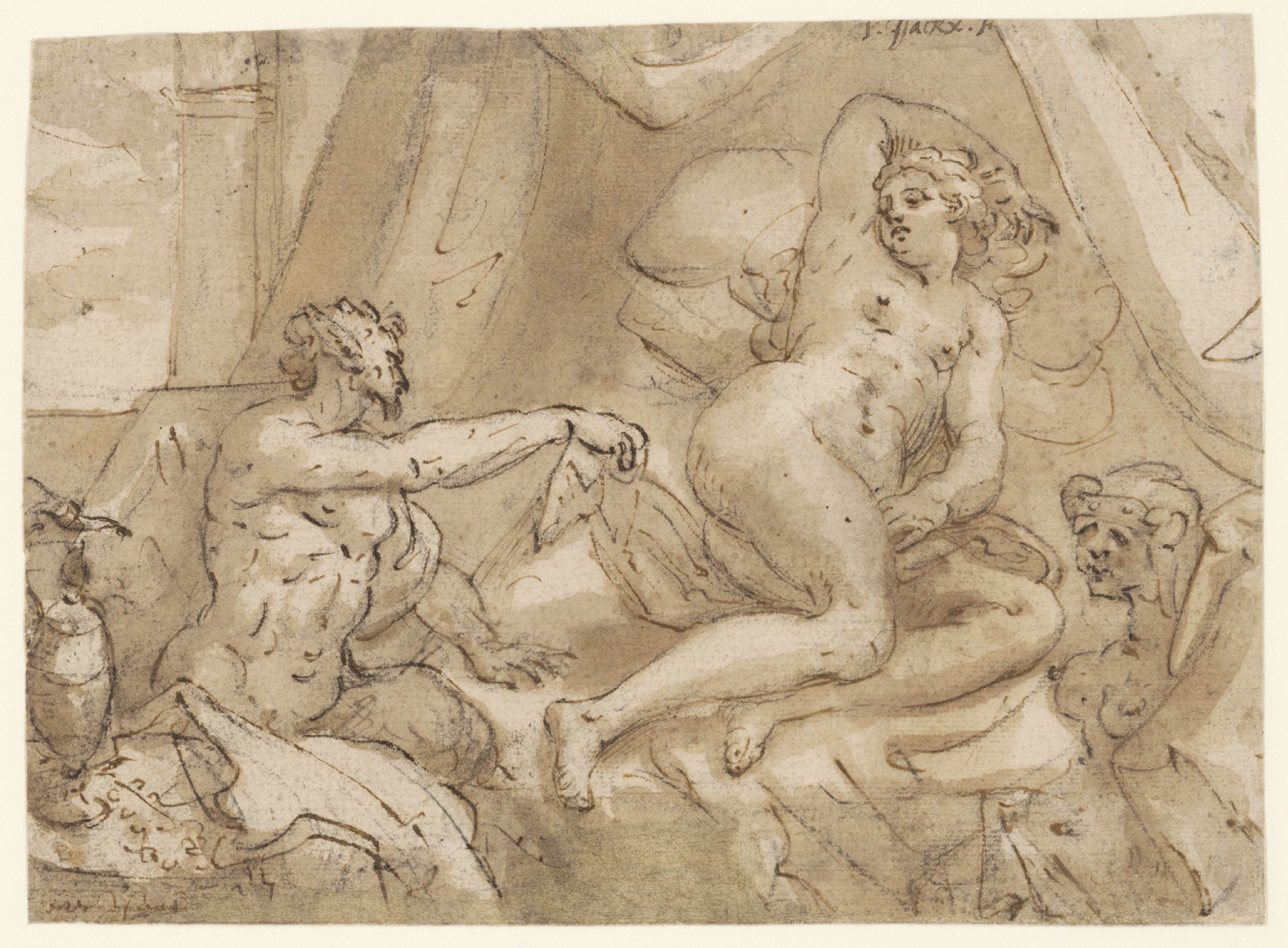 Jupiter als satyr met Antiope