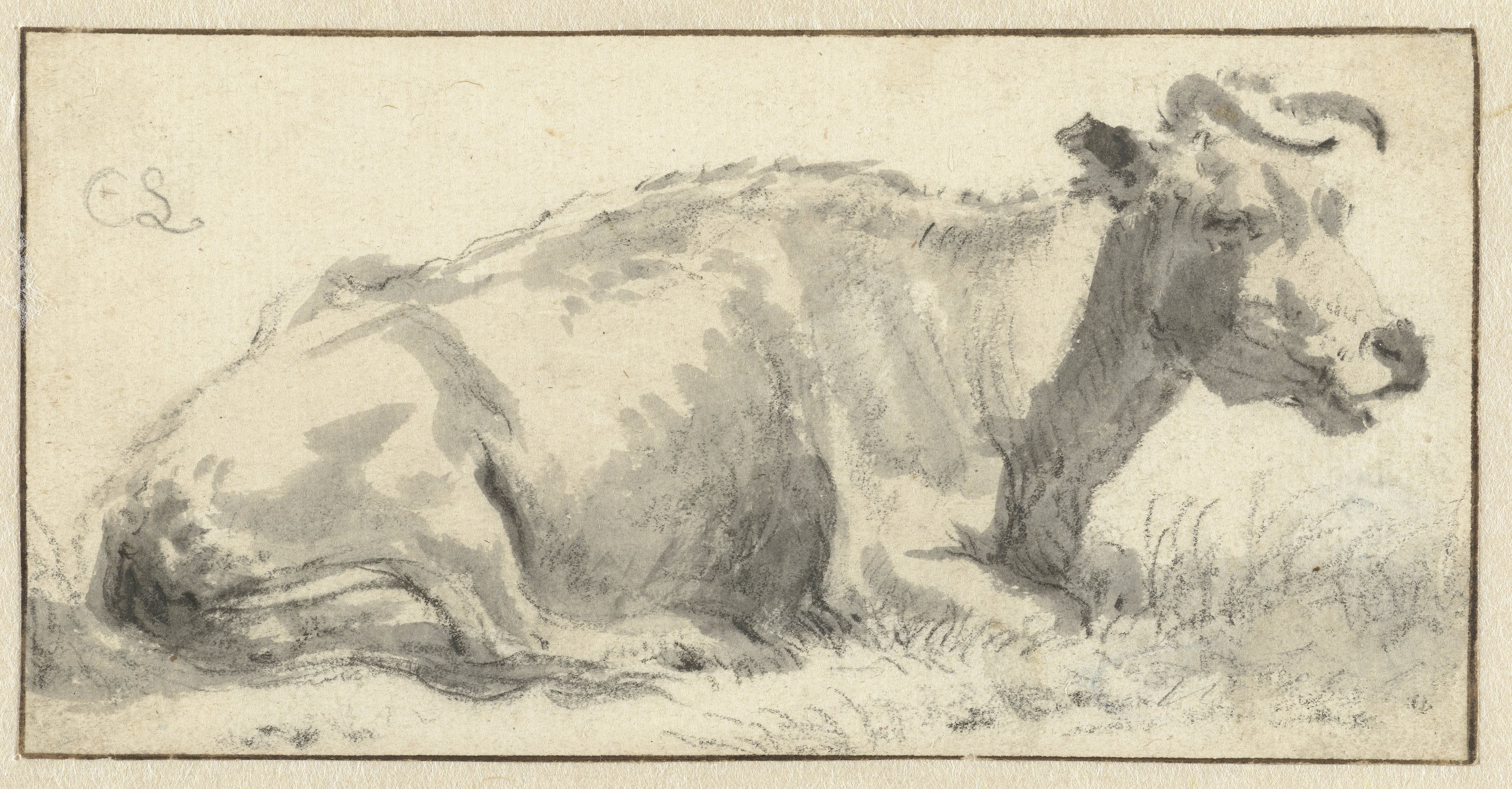 Recumbent Cow, in Profile to the Right