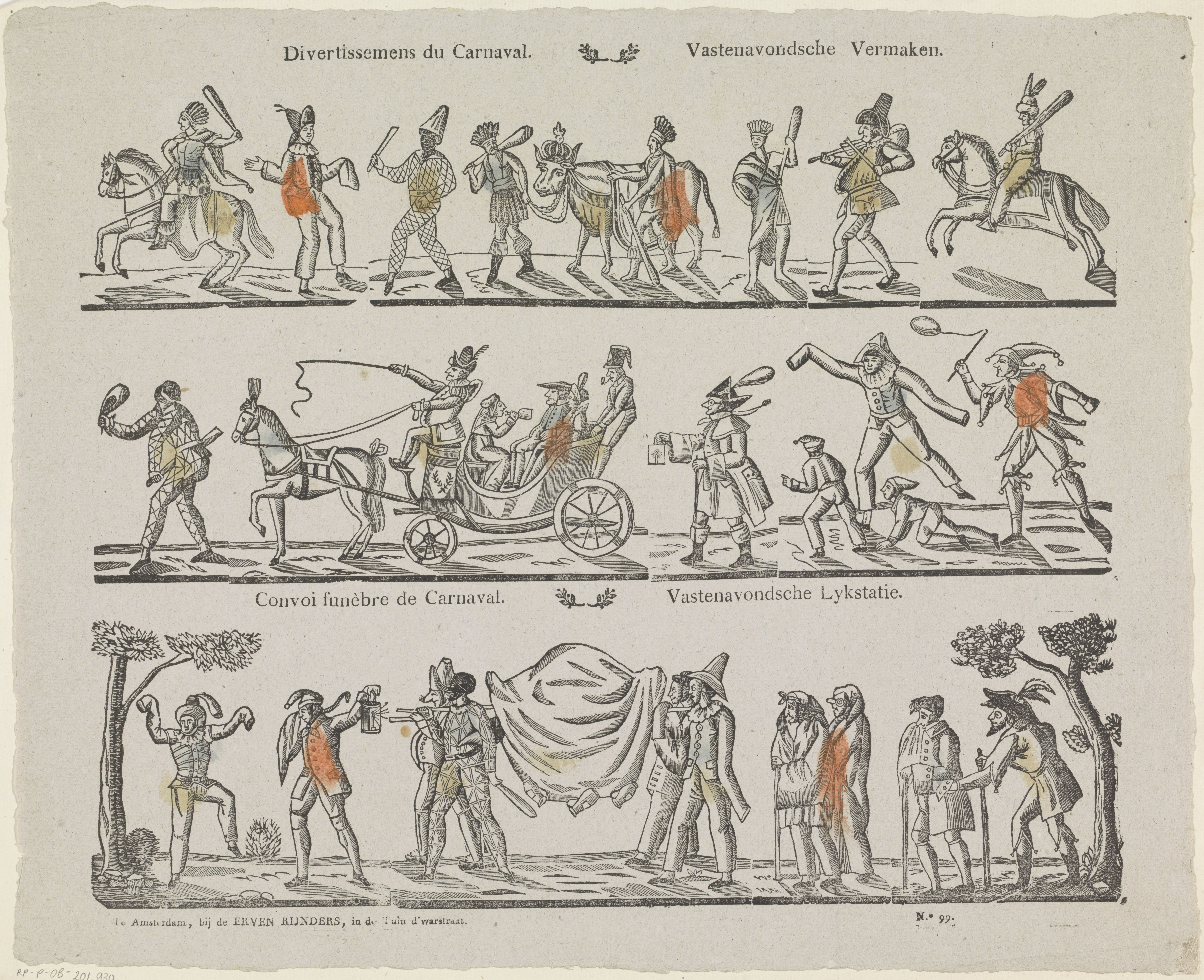 Divertissemens du carnaval / Vastenavondsche vermaken / Convoi funèbre de carnaval / Vastenavondsche lykstatie