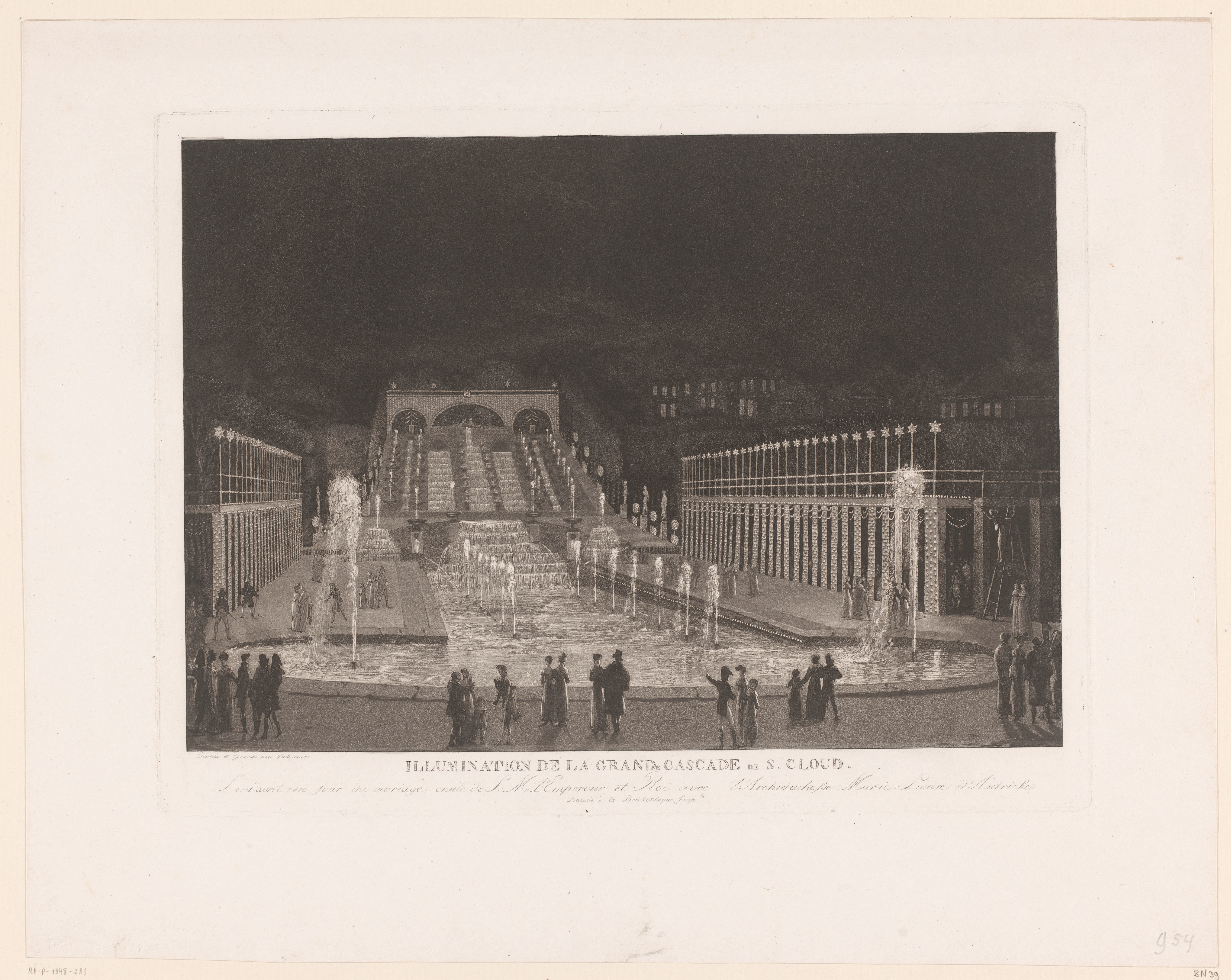 Fontein met waterval in Saint Cloud te Parijs