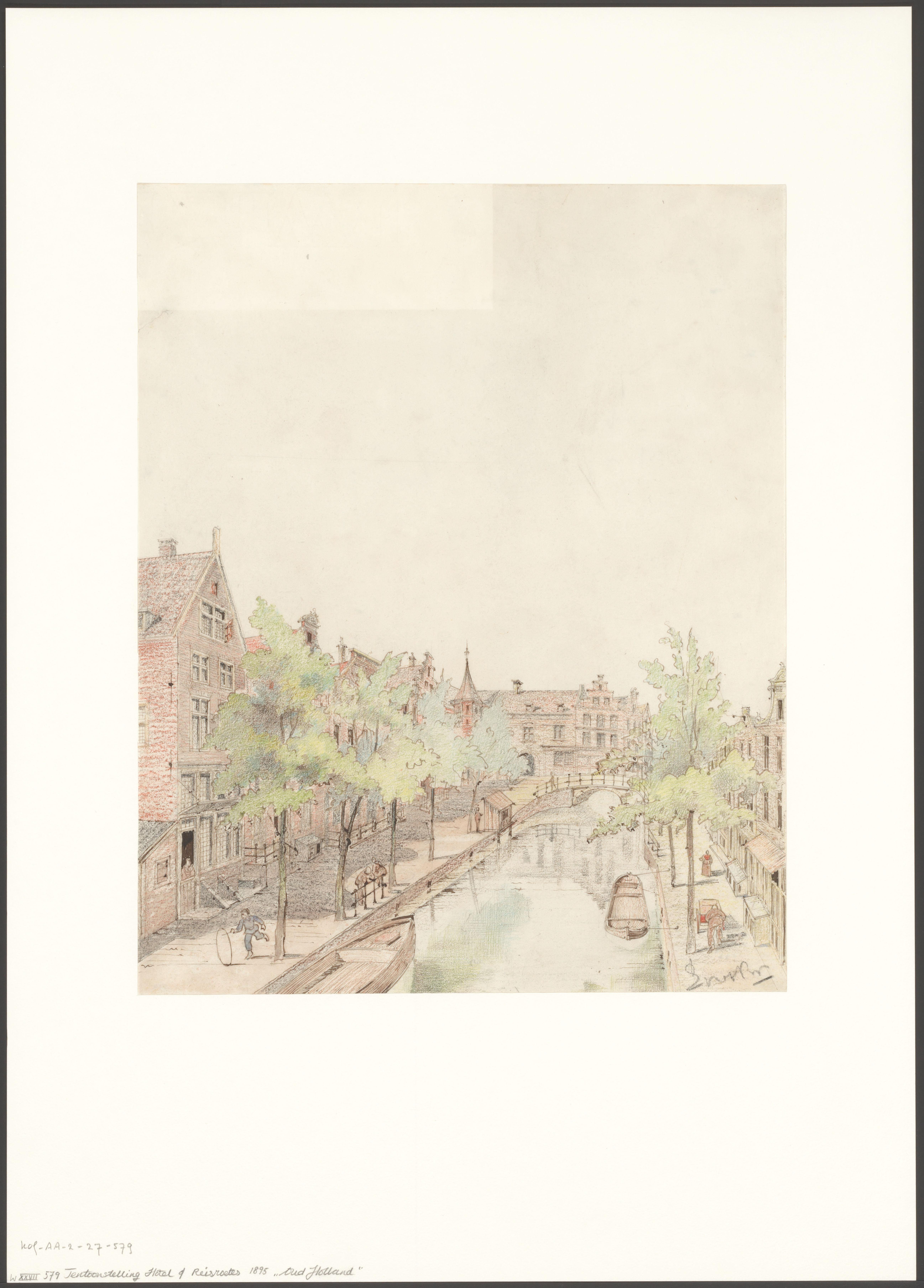 Ontwerp voor Oud Holland, onderdeel van de Wereldtentoonstelling voor het Hotel- en Reiswezen 1895