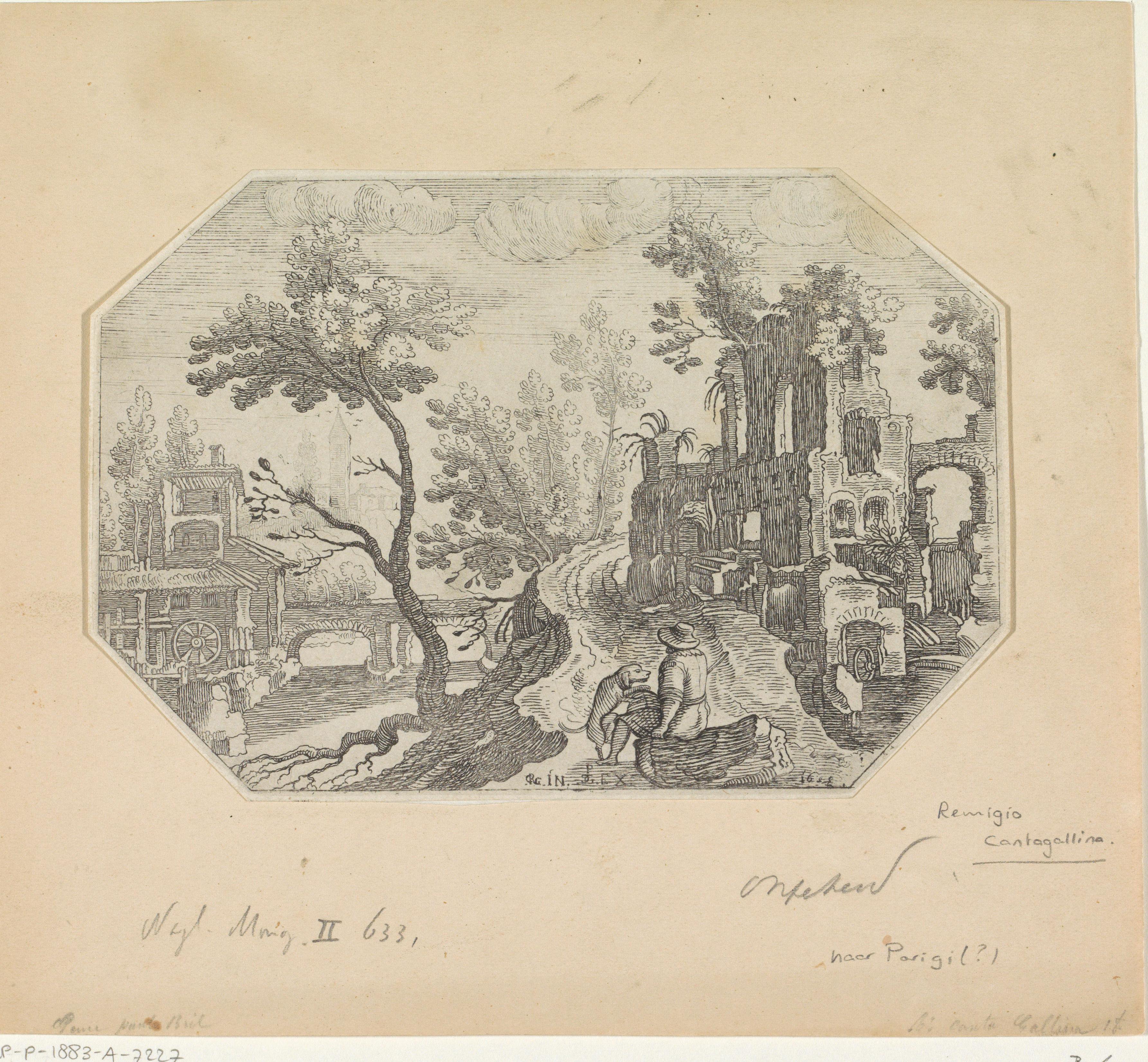 Landschap met ruïne