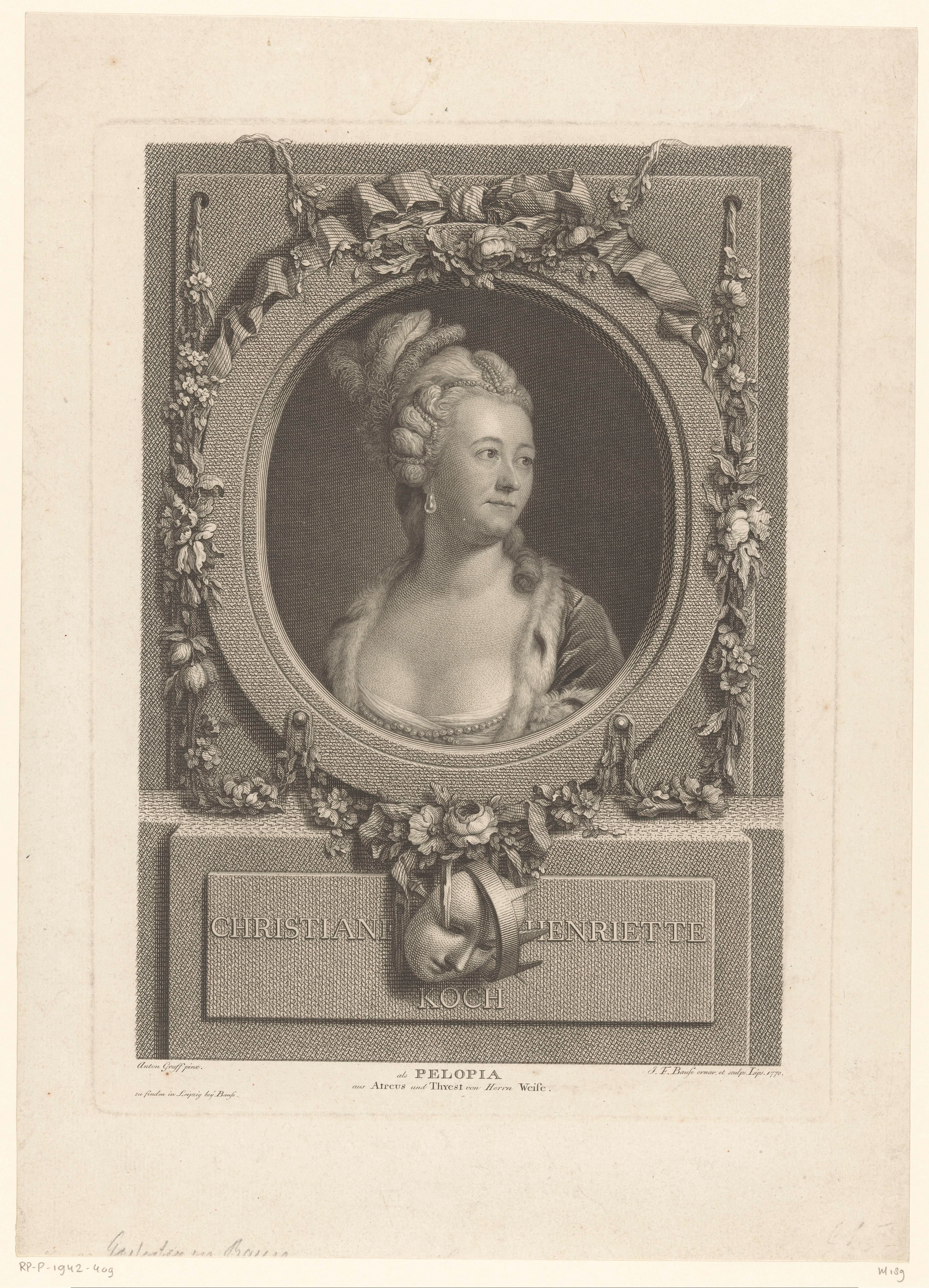 Portret van Christiane Henriette Koch