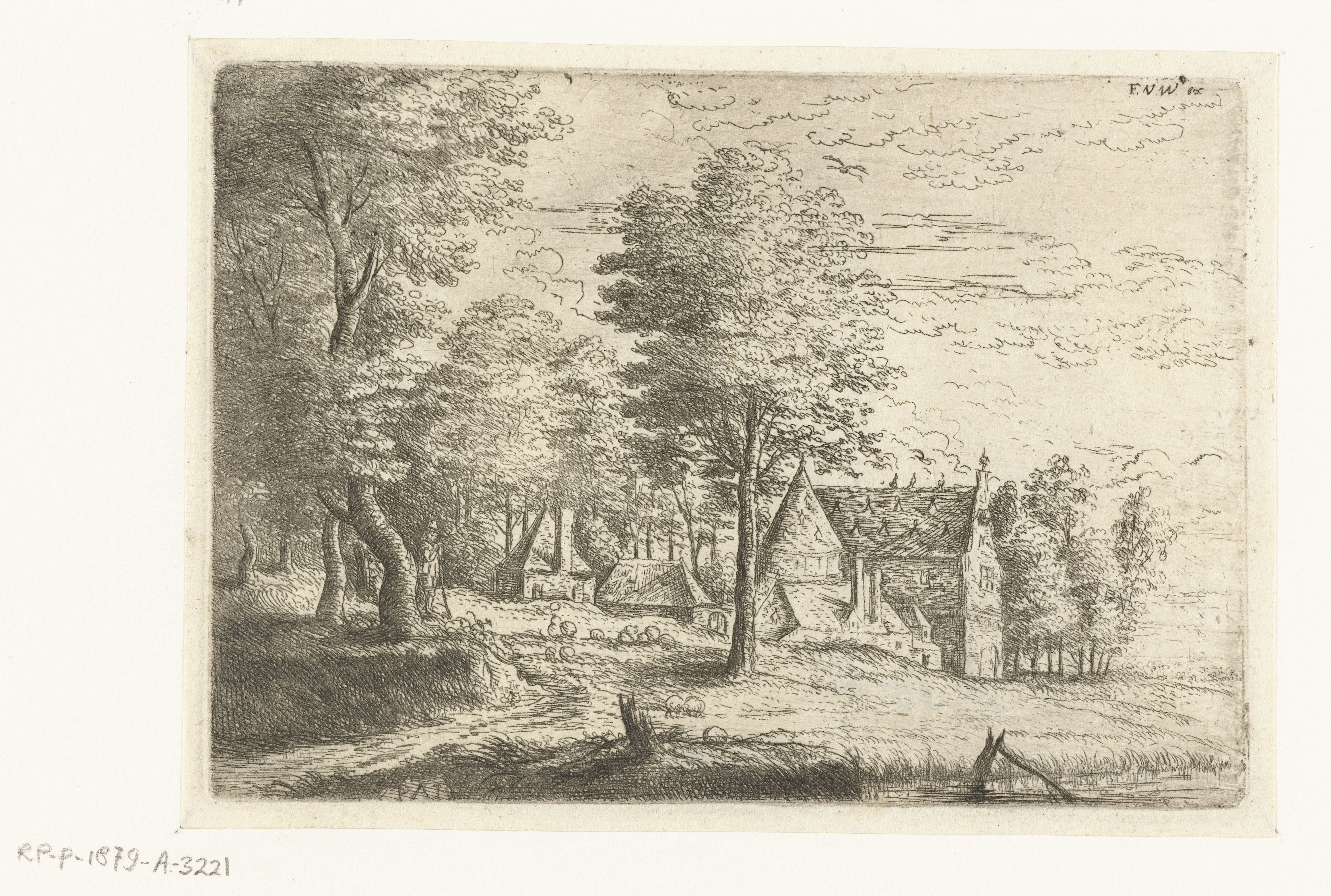 Landschap met een herder en zijn kudde