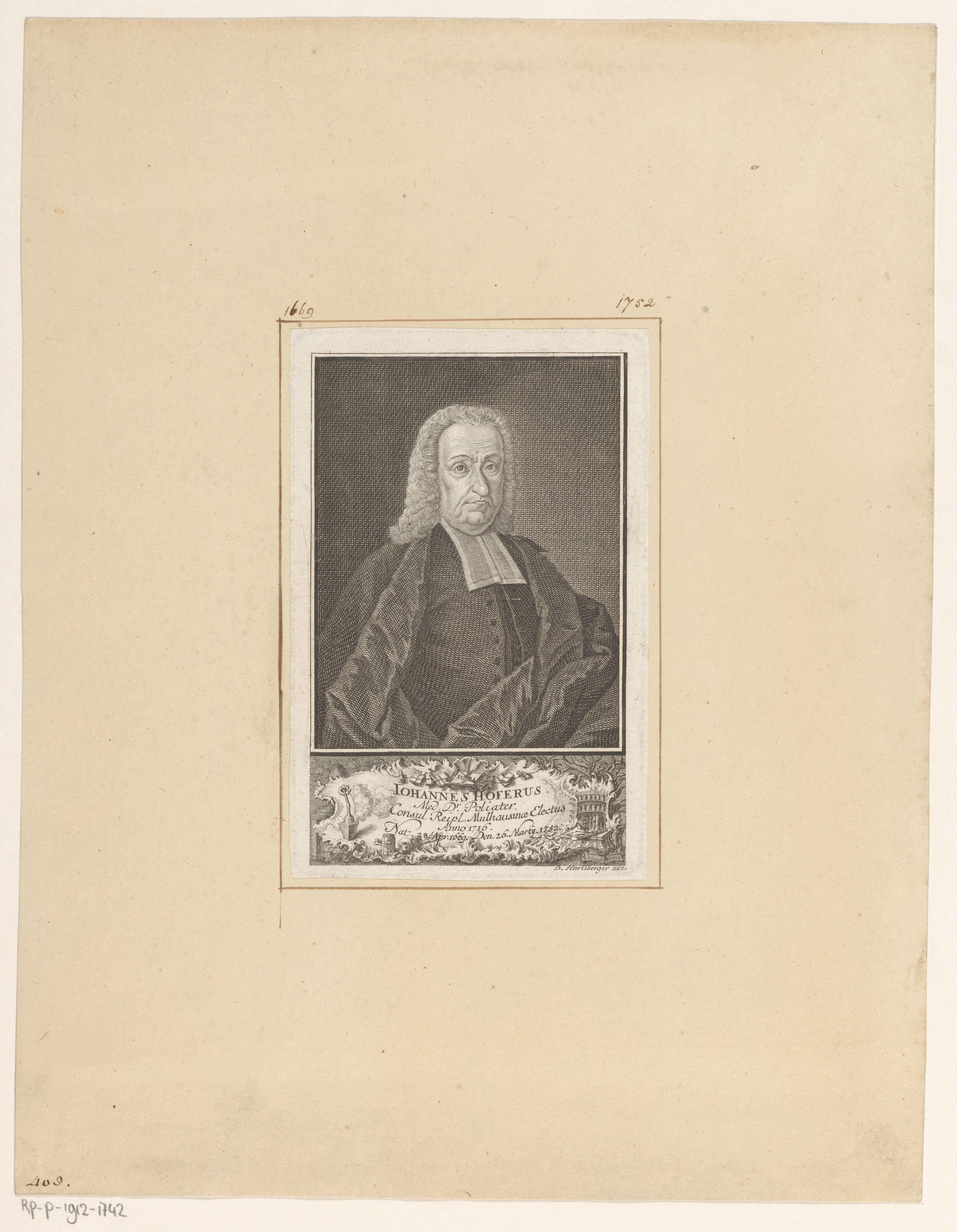 Portret van Johann Hofer