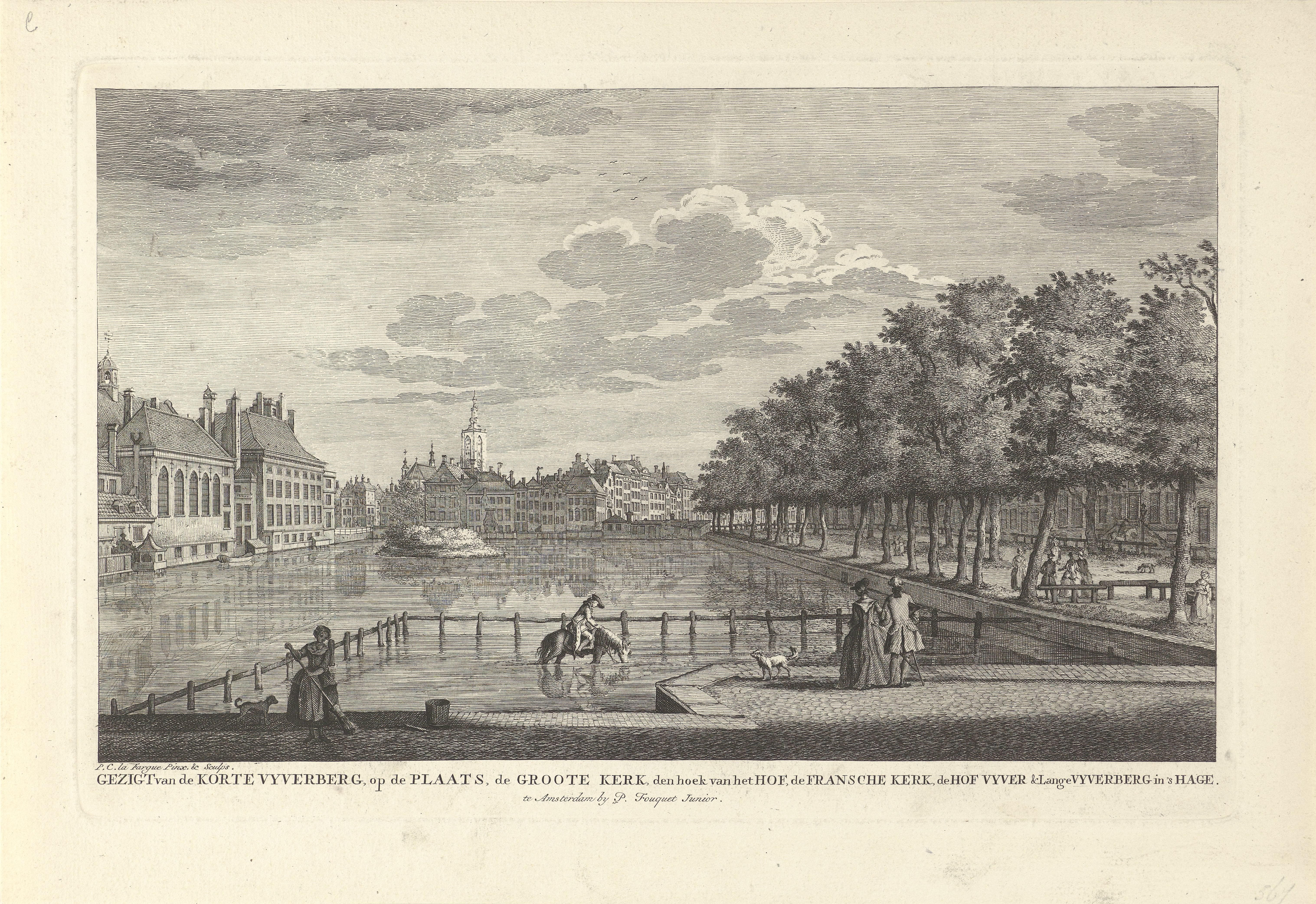 Gezicht op de Hofvijver te Den Haag