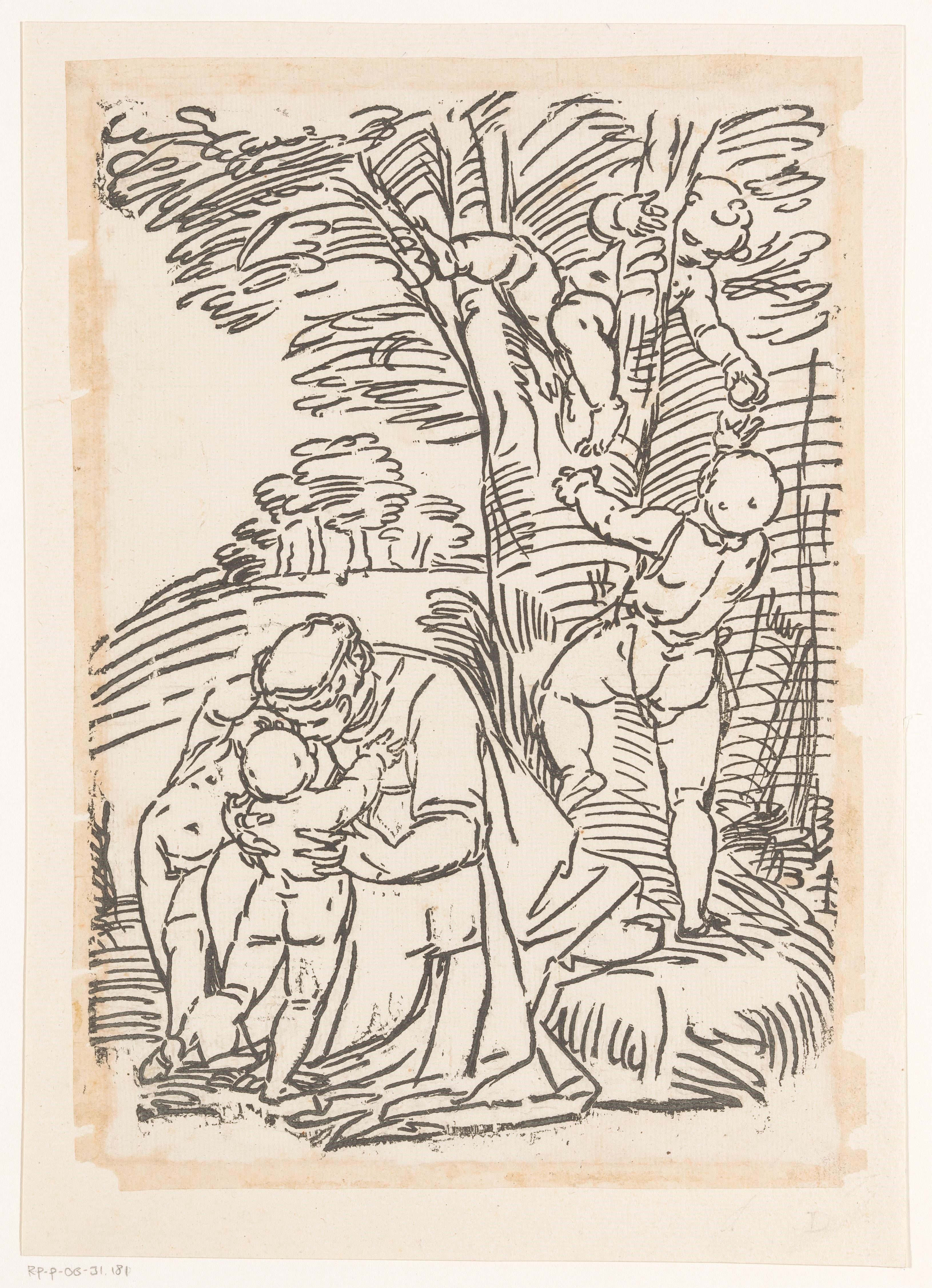 Maria met het Christuskind en spelende kinderen