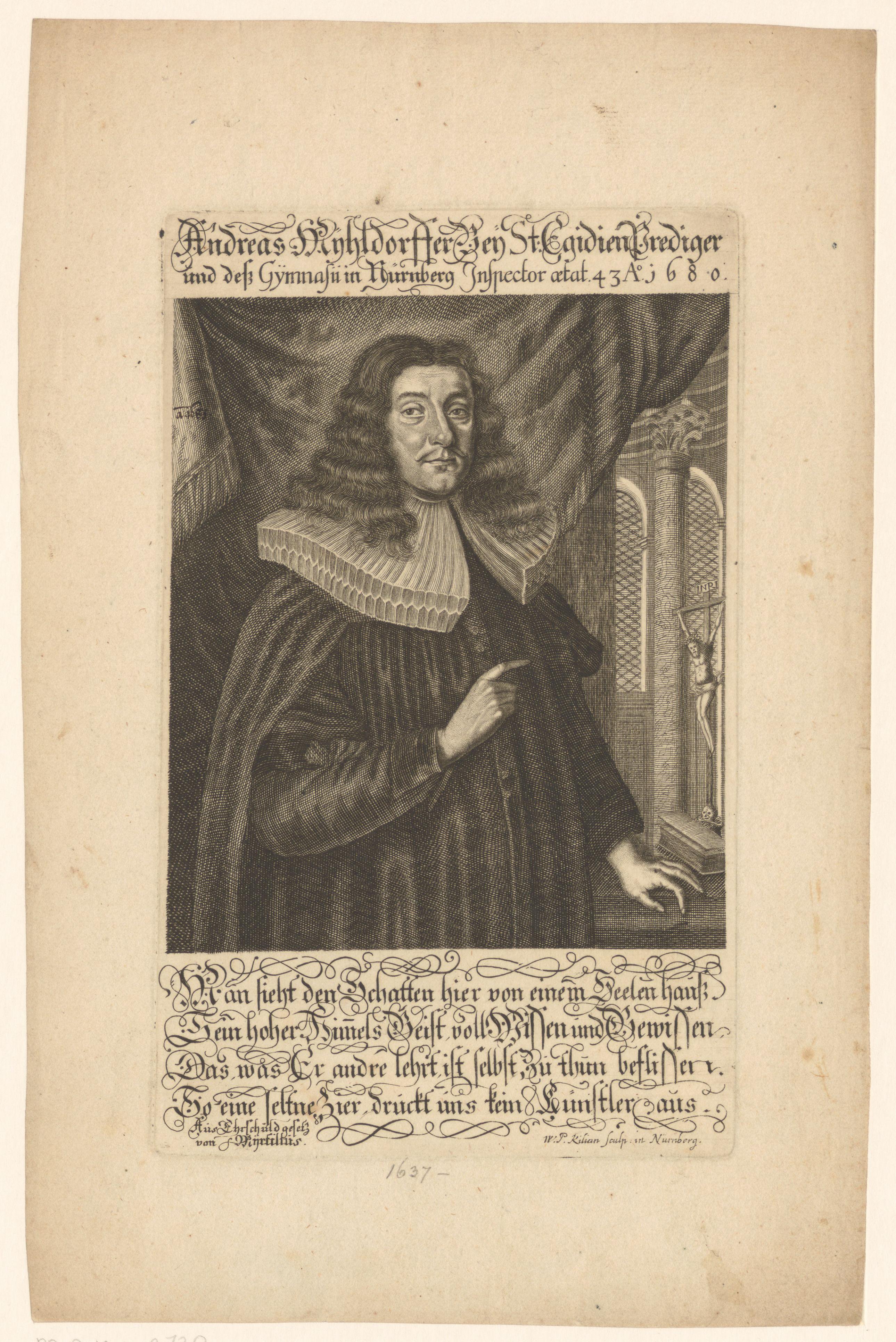 Portret van Andreas Myhldorf op 43-jarige leeftijd
