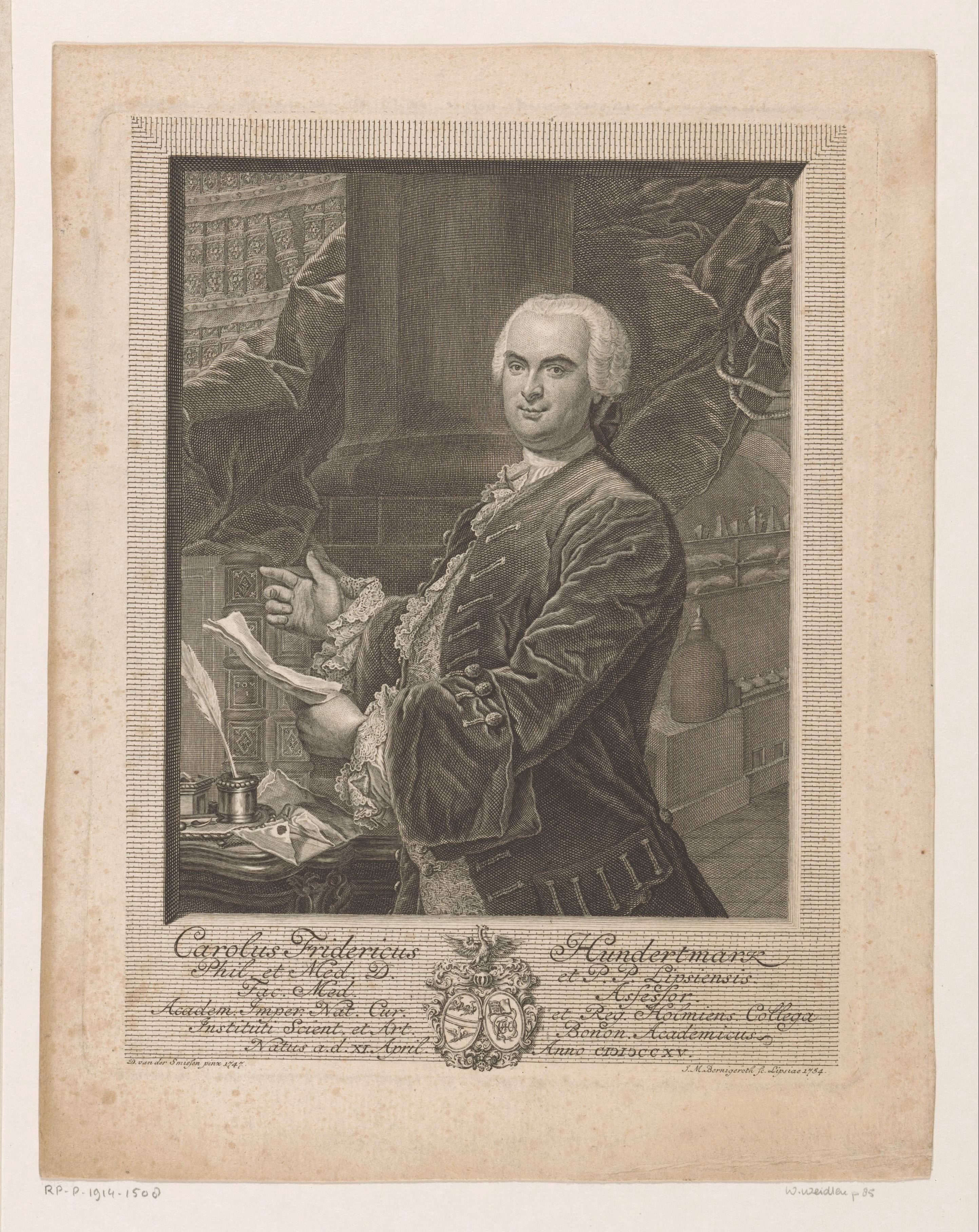 Portret van Carl Friedrich Hundermark