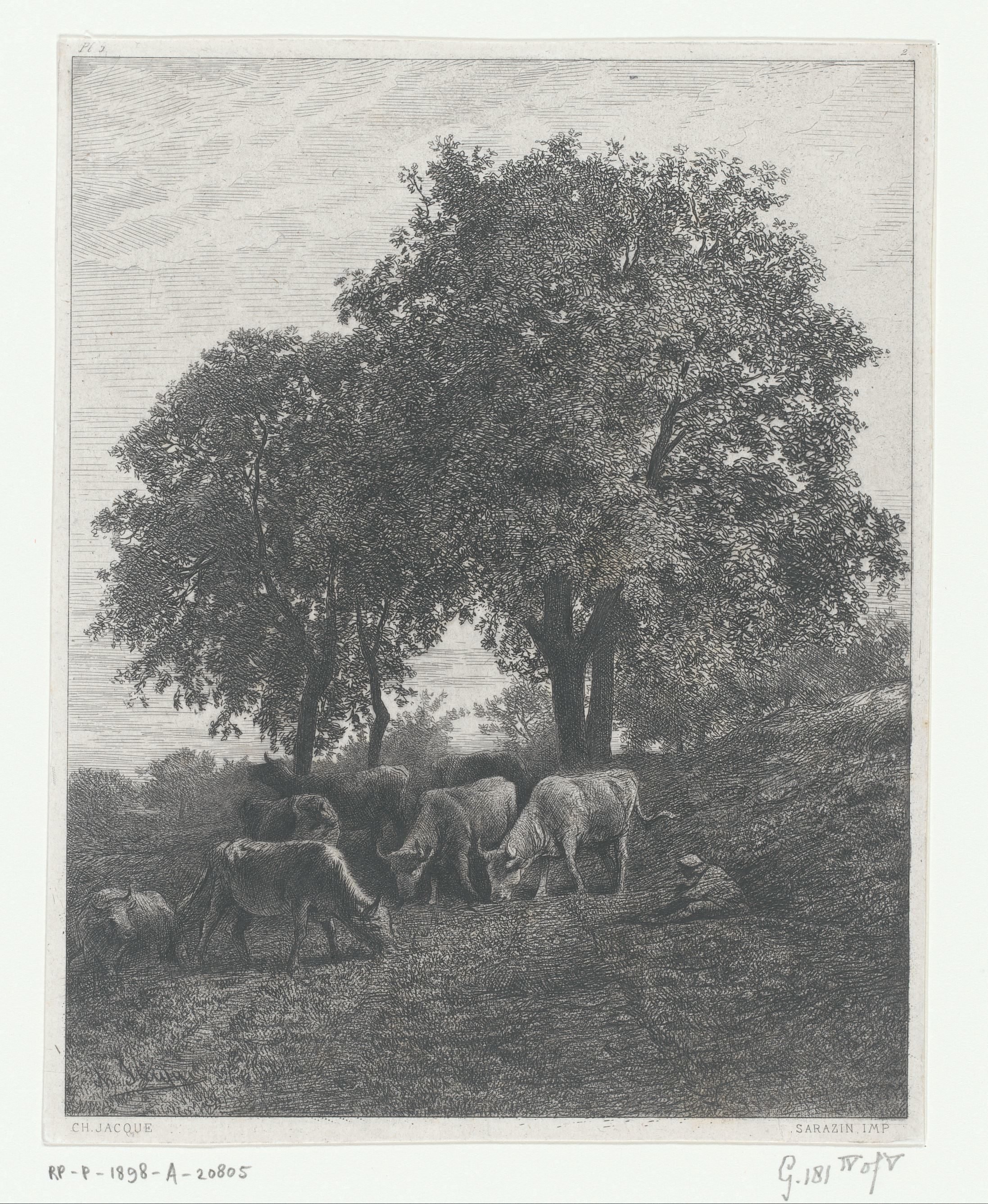 Rustende koeherder in een landschap