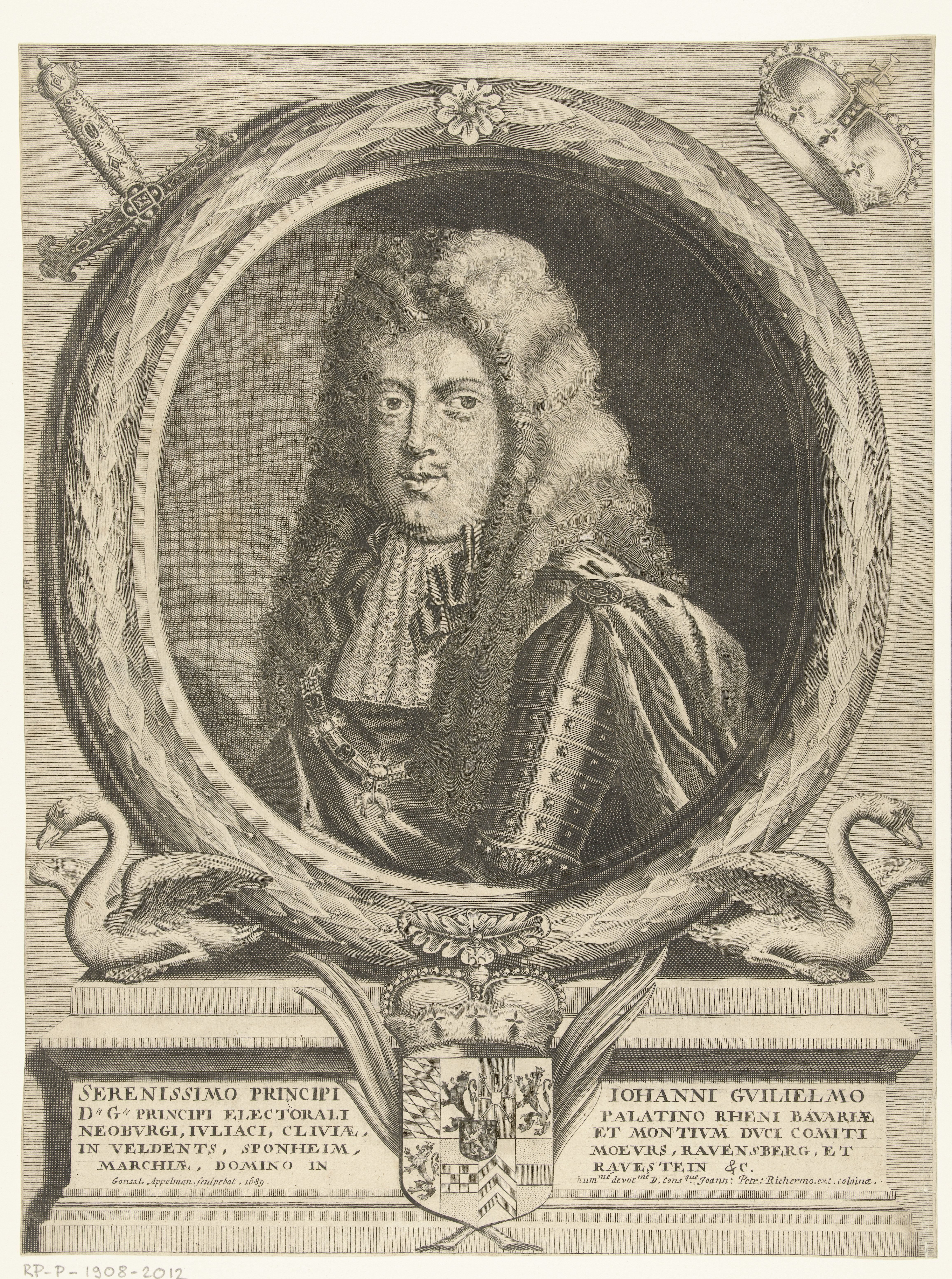 Portret van Johan Willem keurvorst van de Palts