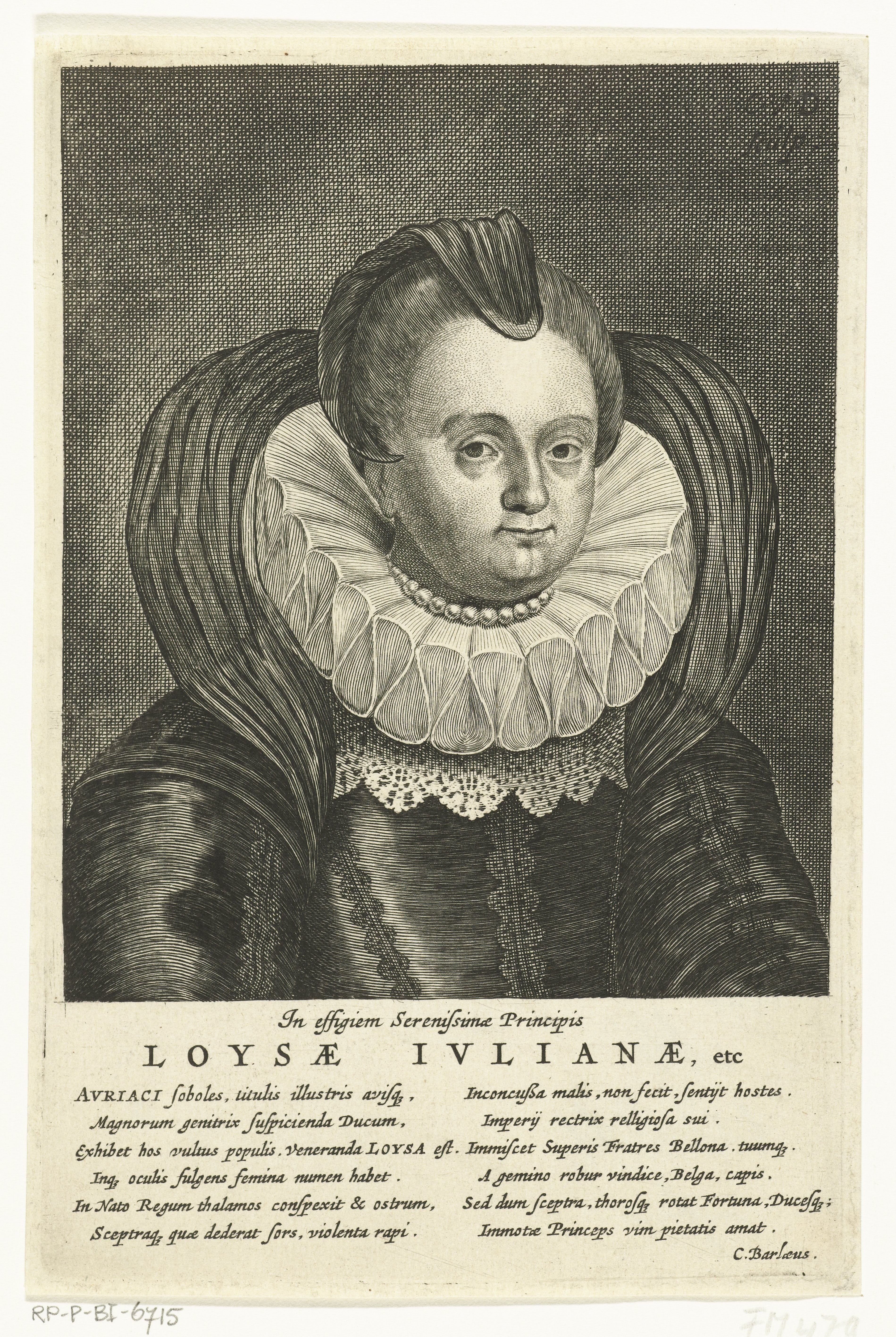 Portret van Louise Juliana, gravin van Nassau