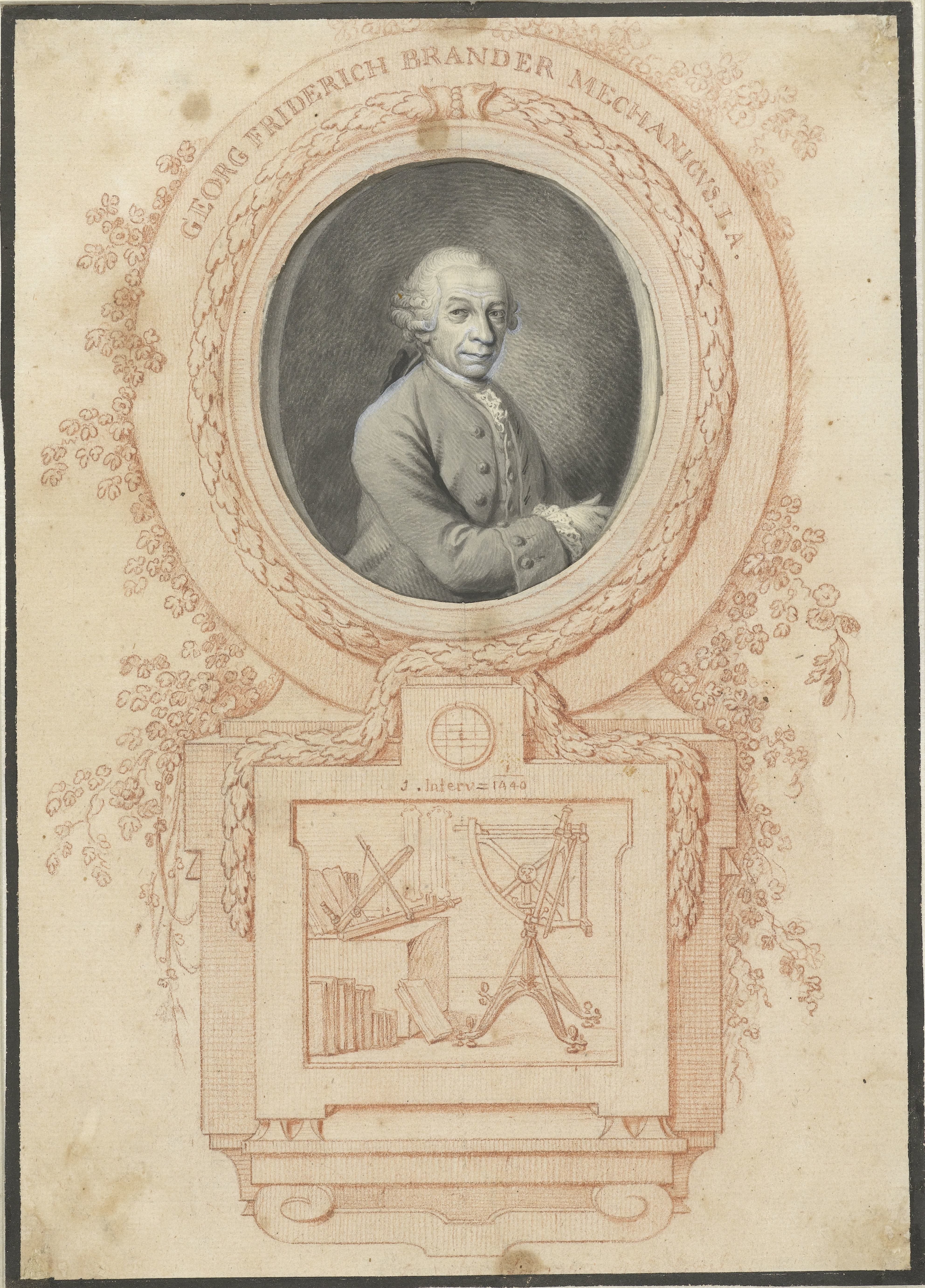 Portret van Georg Friedrich Brander