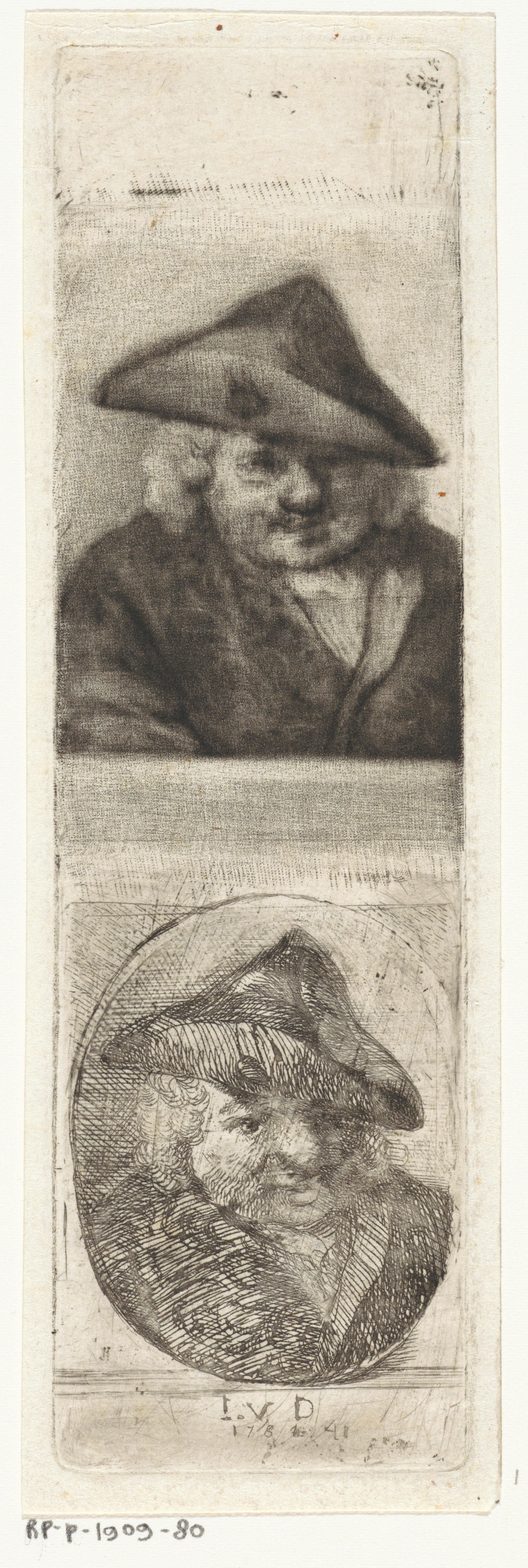 Dubbelportret van een man met een steek, mogelijk Joannes van Dreght