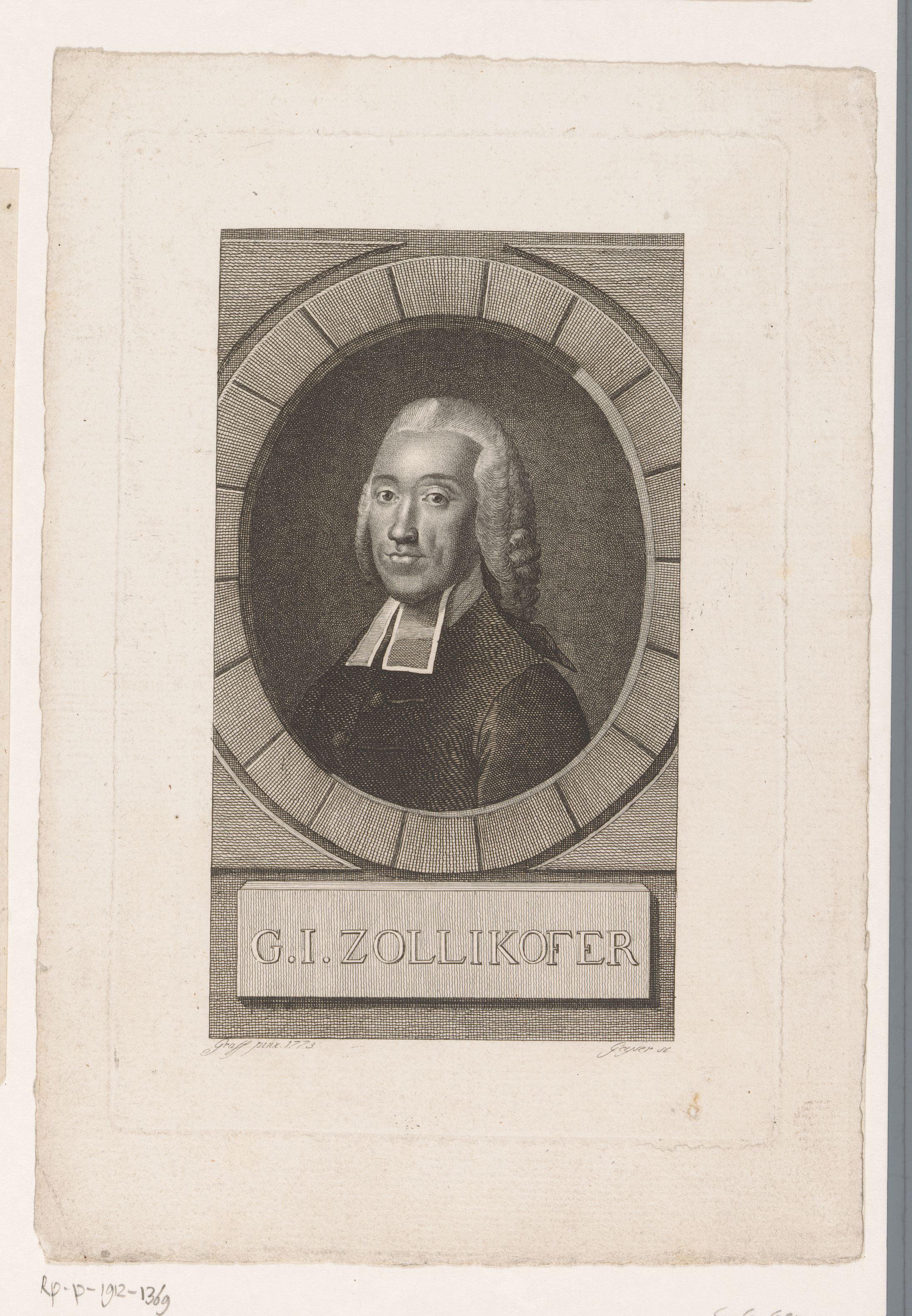 Portret van Georg Joachim Zollikofer