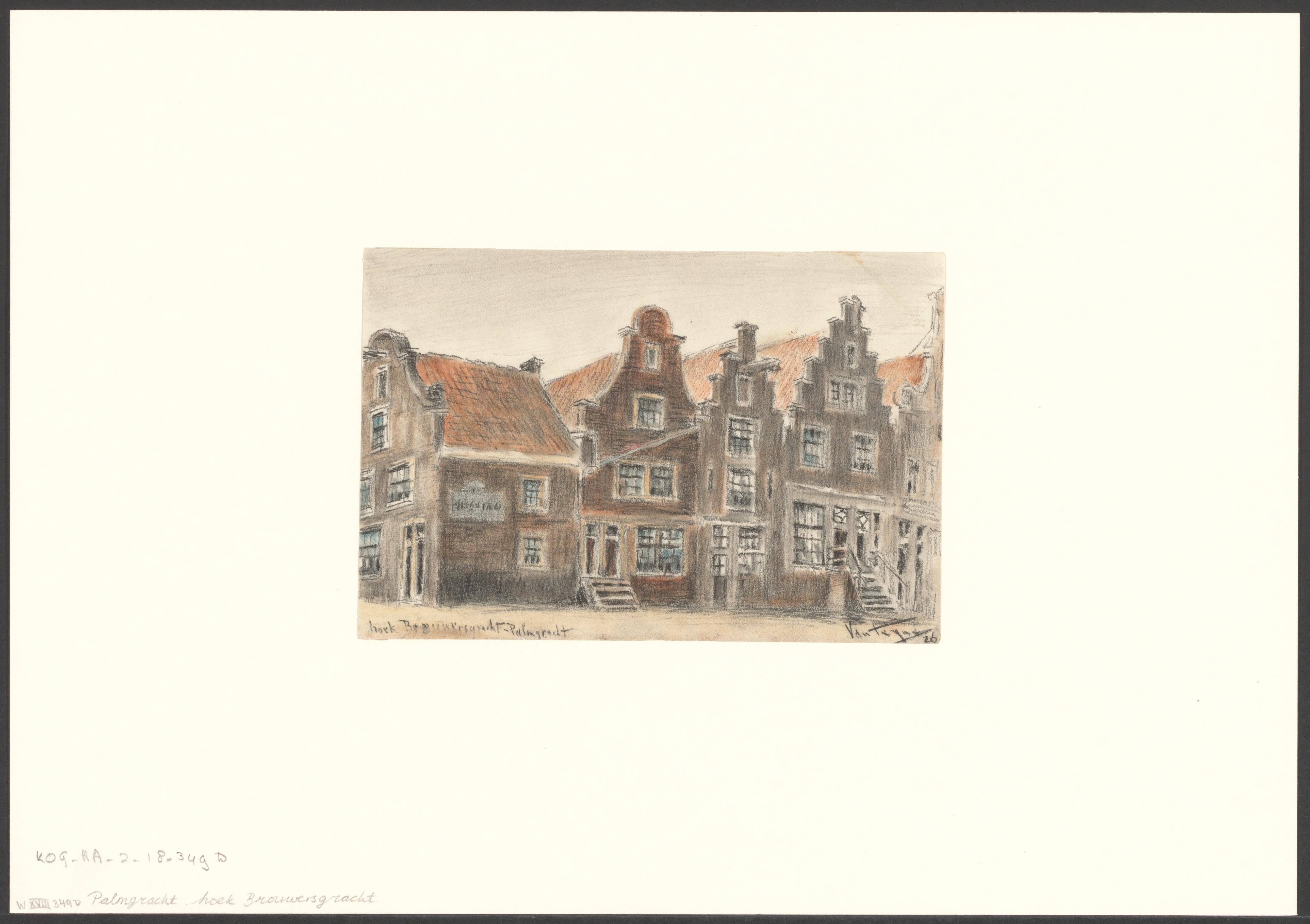 Gezicht op de Palmgracht, hoek Brouwersgracht