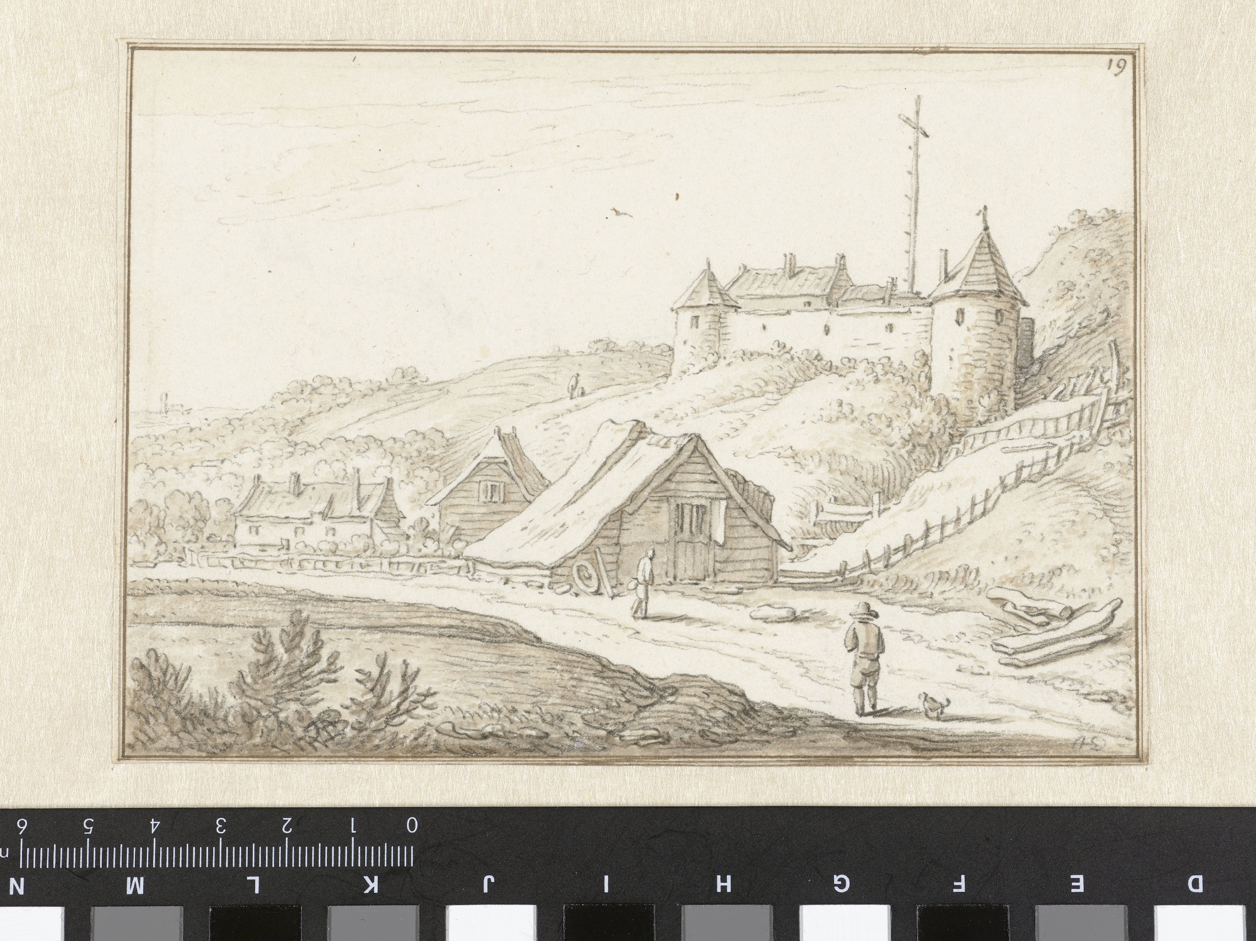 Landschap met een kasteel (De Holm te Groningen?)