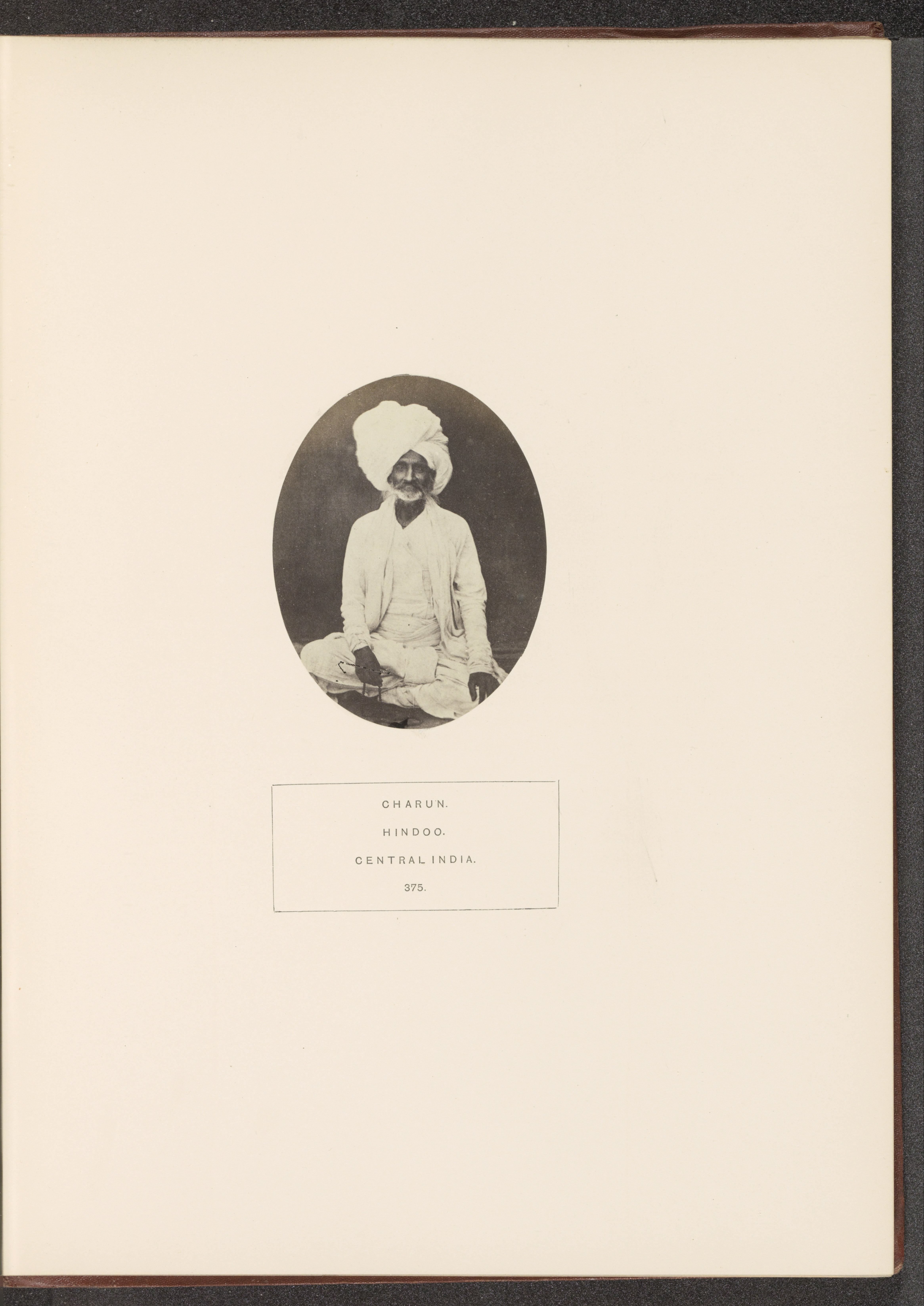 Portrait of an unknown man from the Charan community with a turban, Madhya Pradesh, India