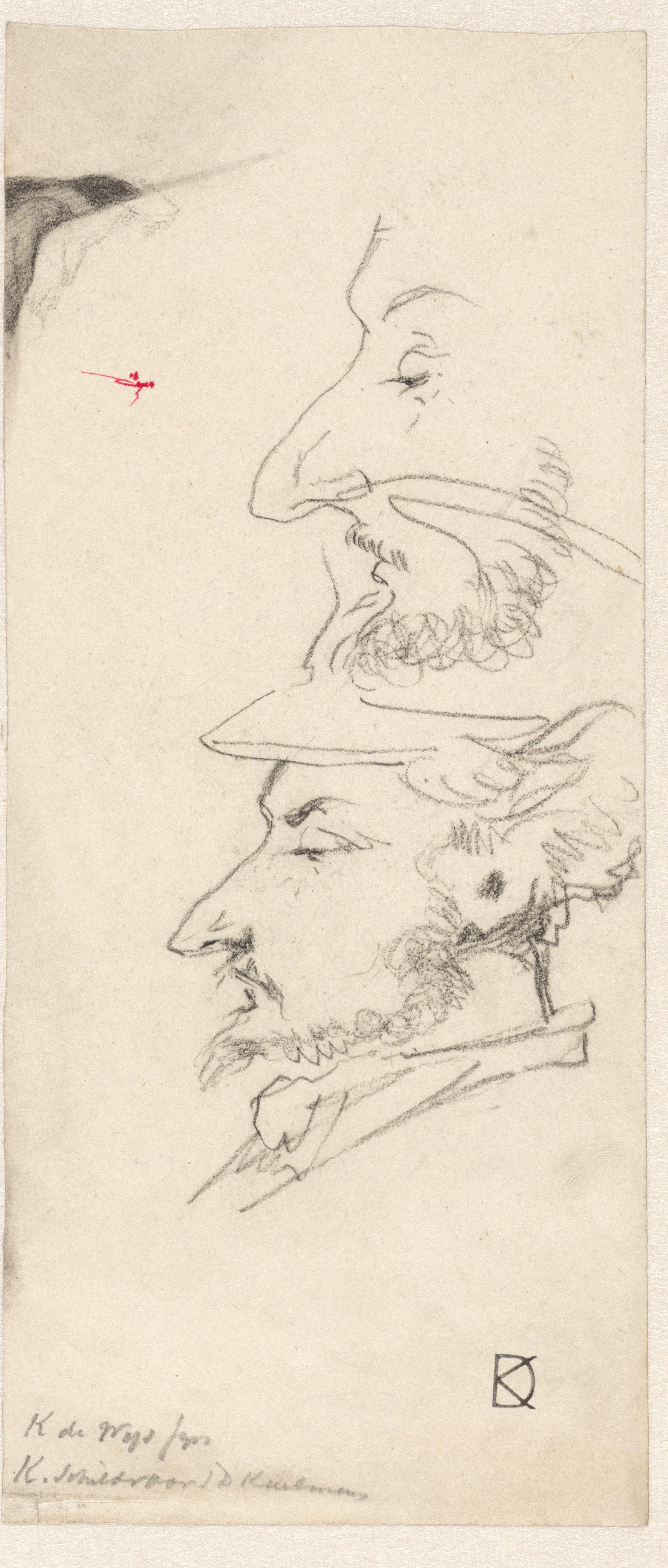 Portret van de kunstschilder K. de Wijs Jzn, en profil naar links