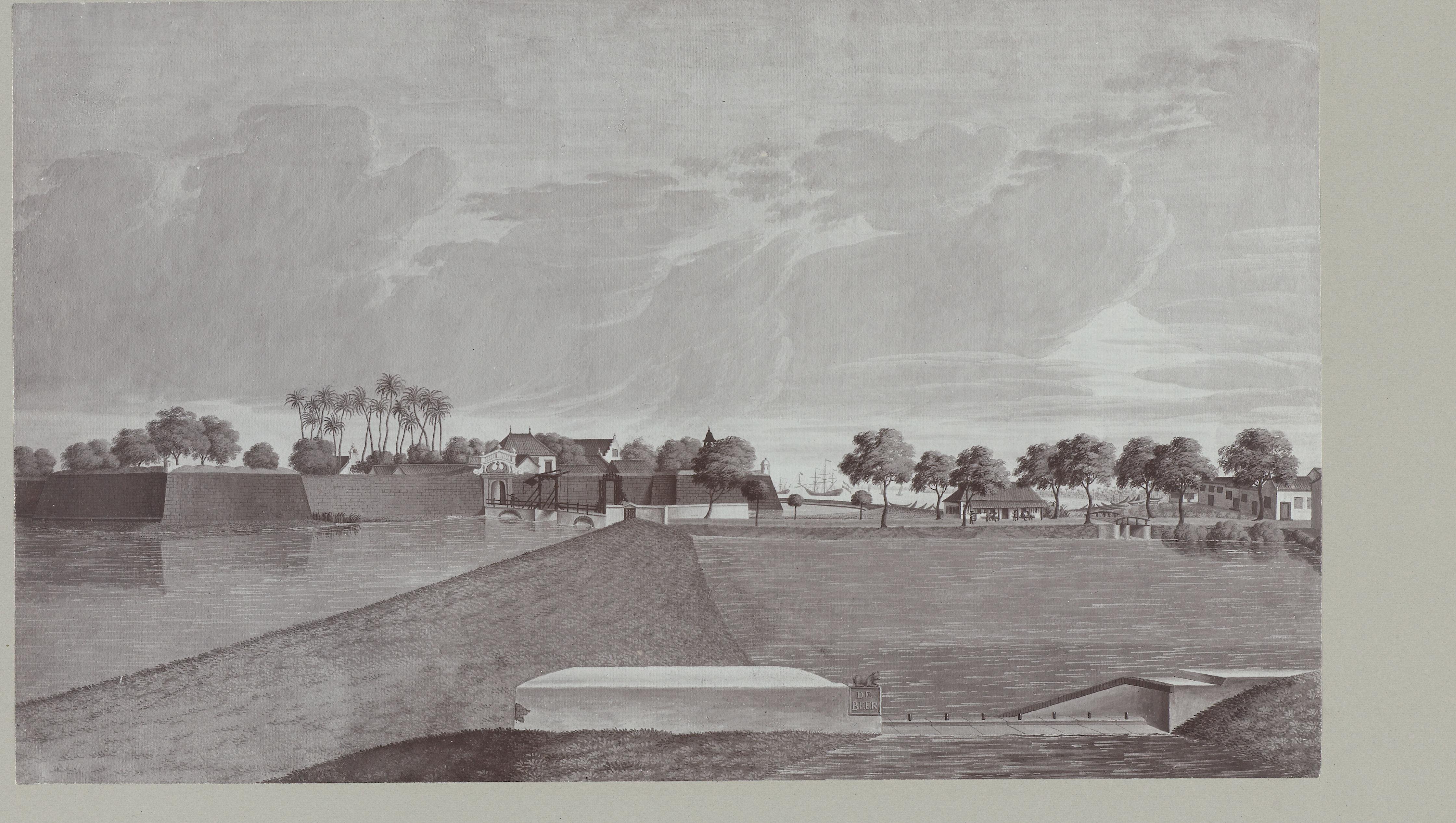 Het kasteel Colombo van de beer gezien door C. Steiger