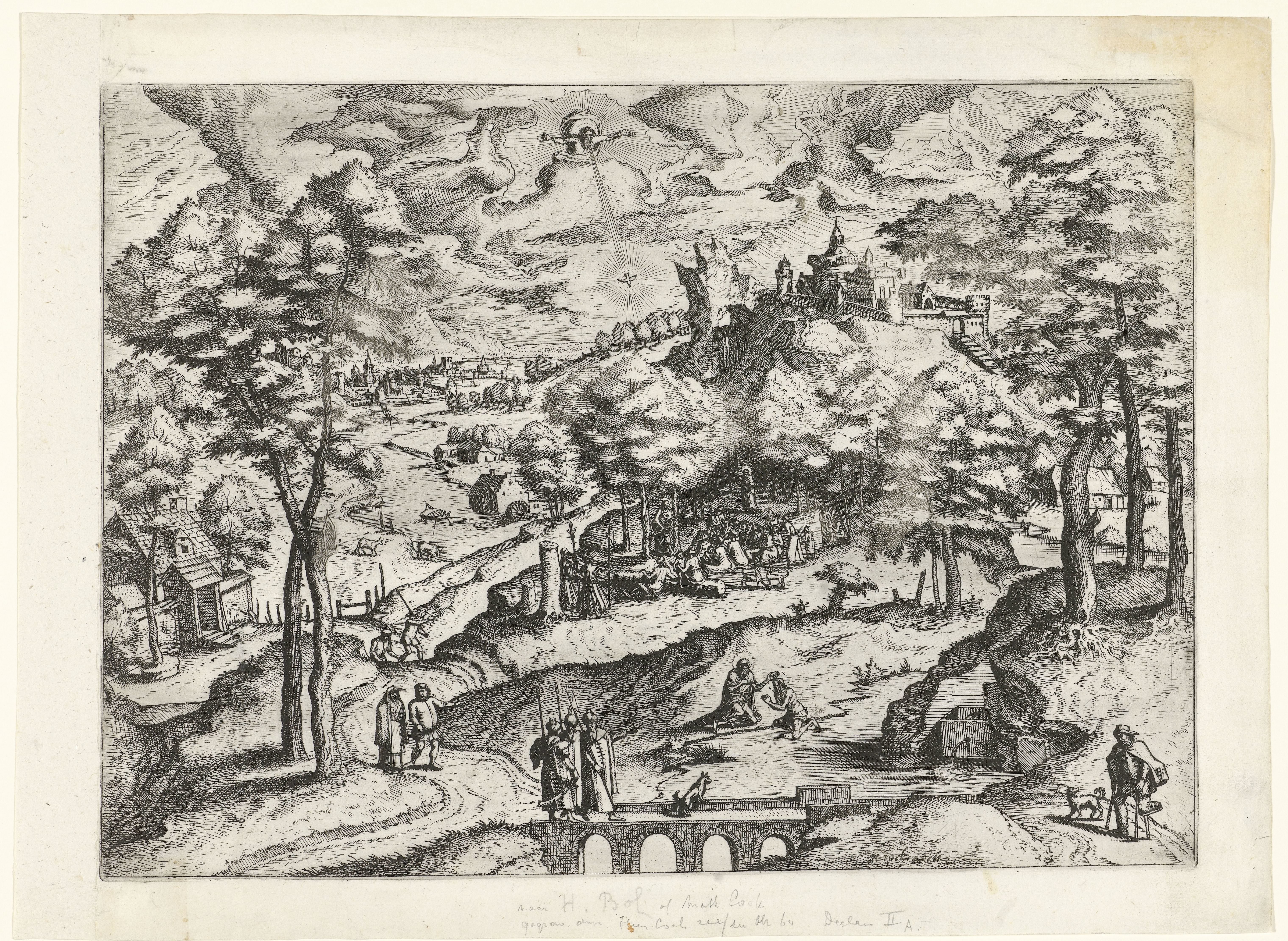 Landschap met doop van Christus