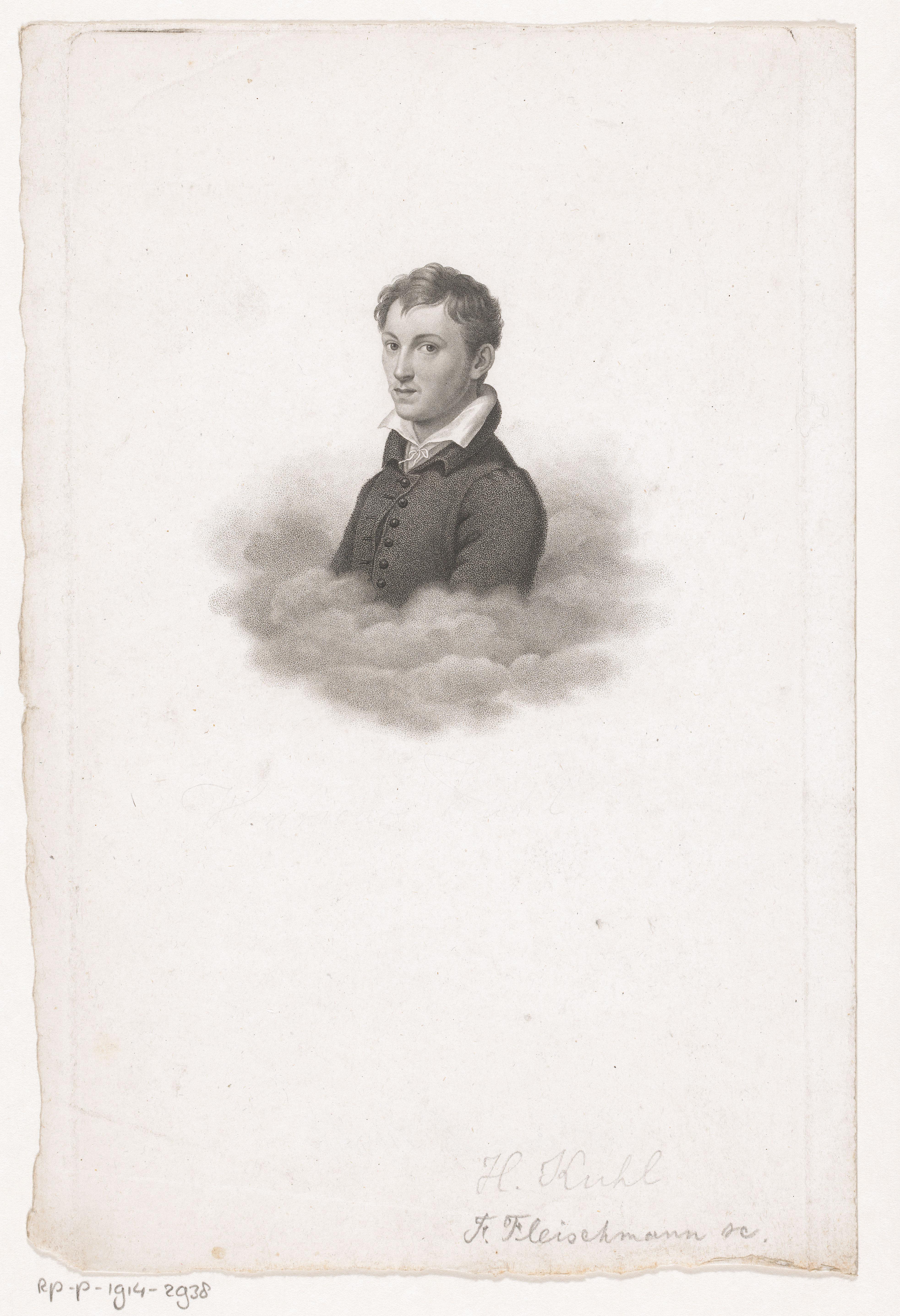 Portret van Henricus Kuhl op 24-jarige leeftijd