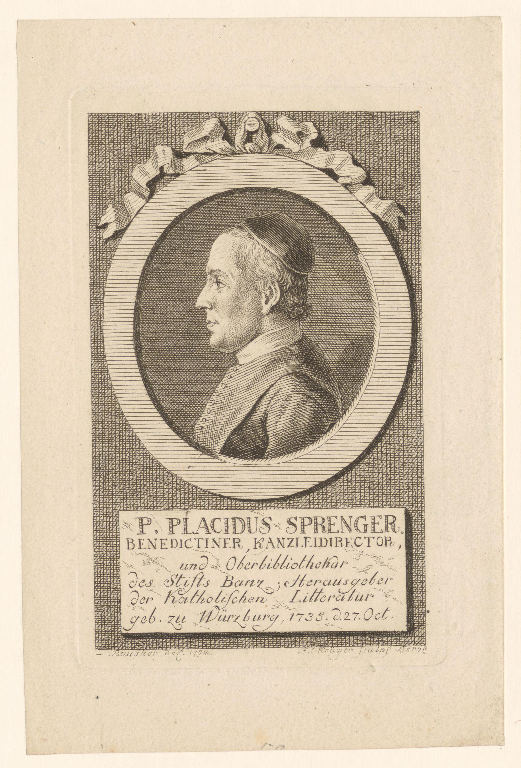 Portret van Placidus Sprenger