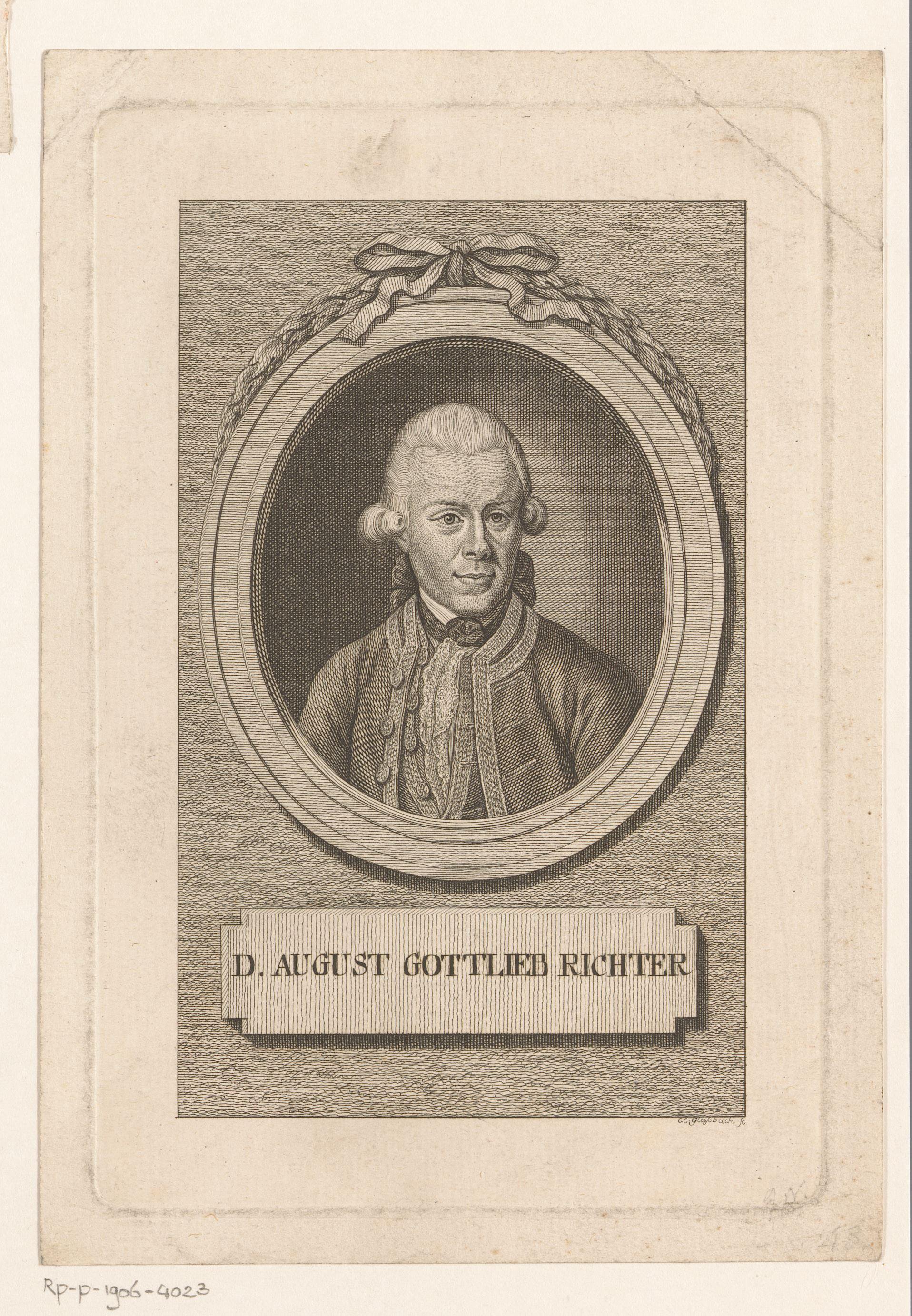 Portret van August Gottlieb Richter