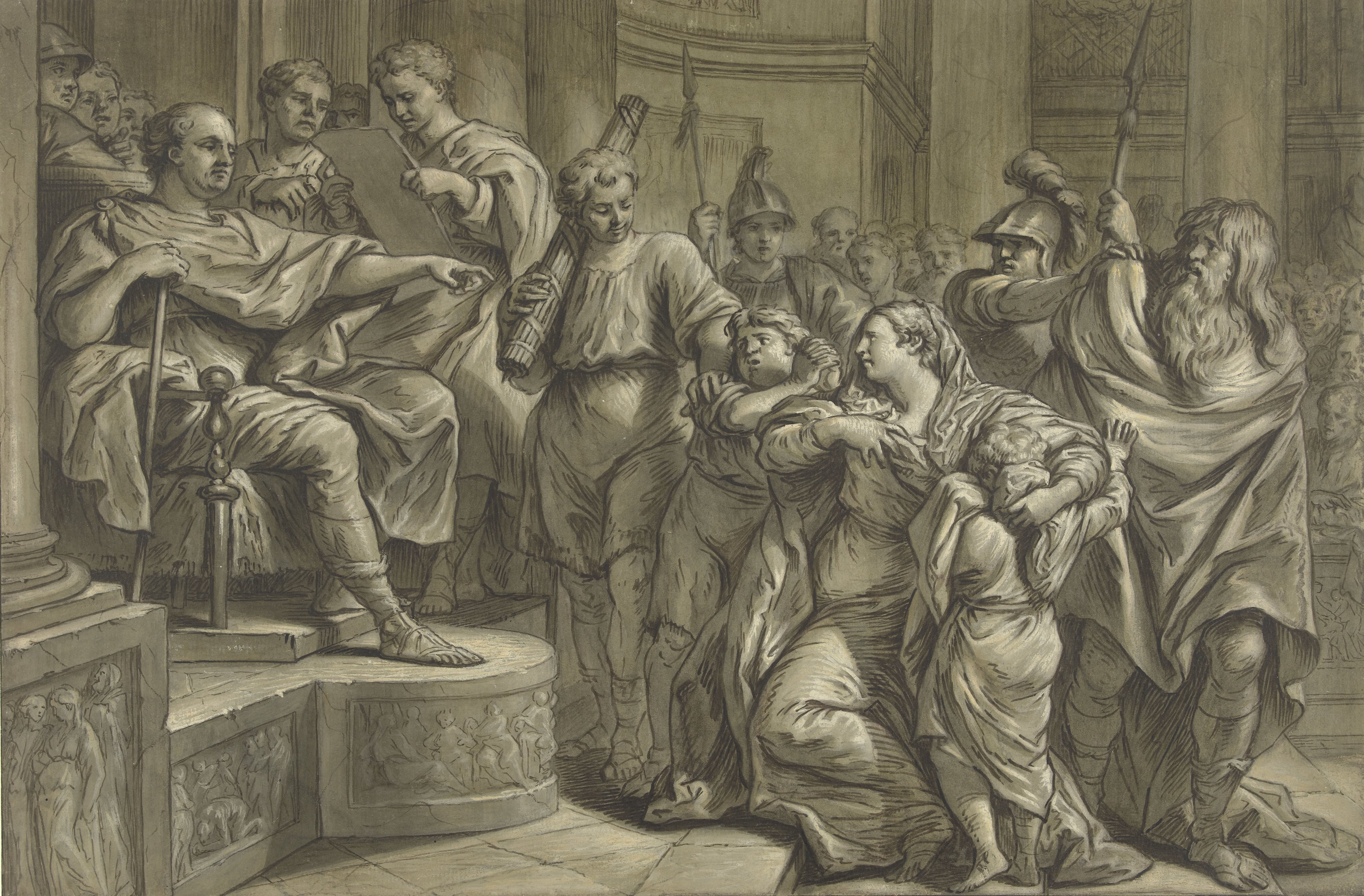 Eponina vraagt aan Vespasianus genade voor Sabinus