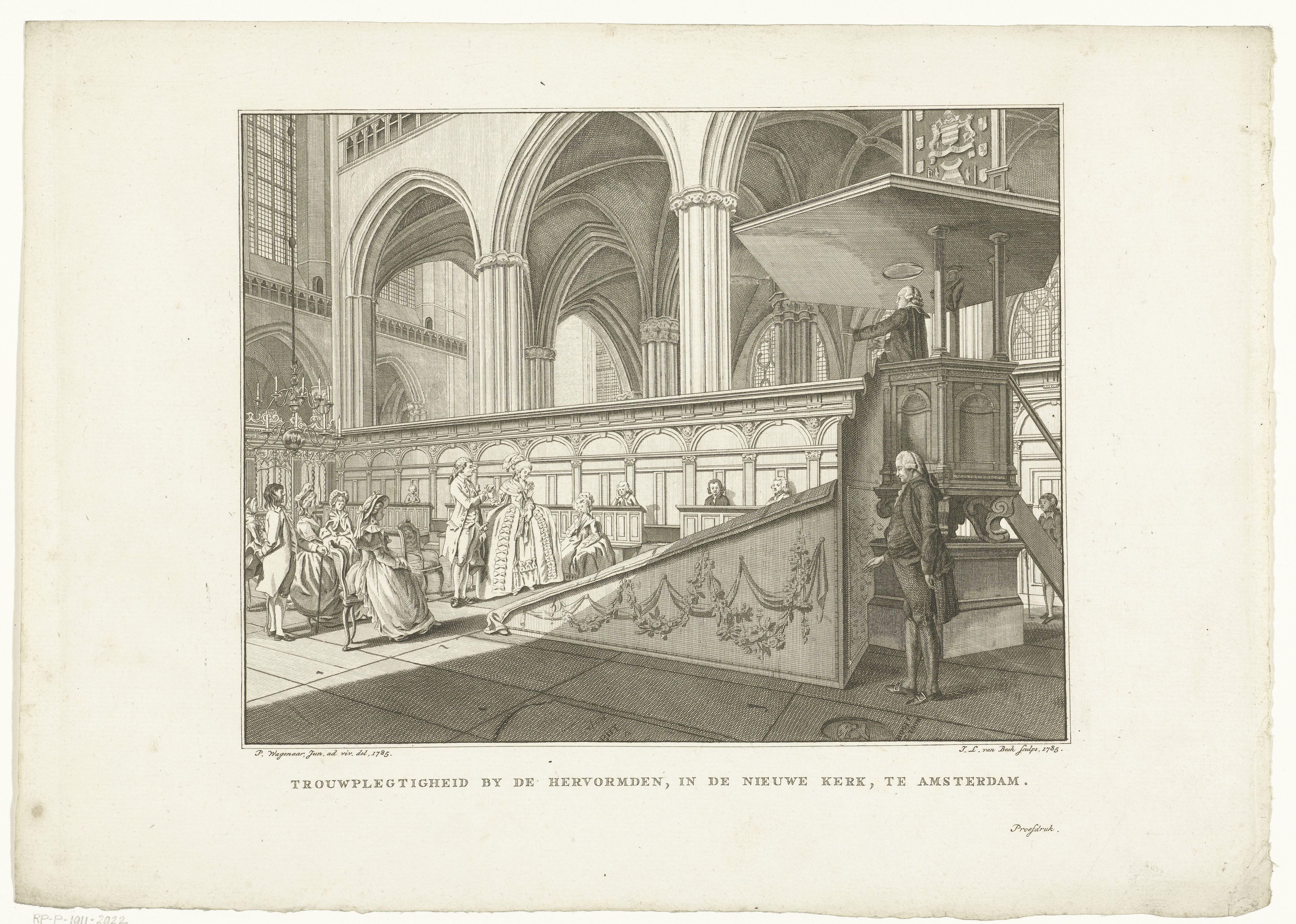 Huwelijk tussen hervormden in de Nieuwe Kerk te Amsterdam