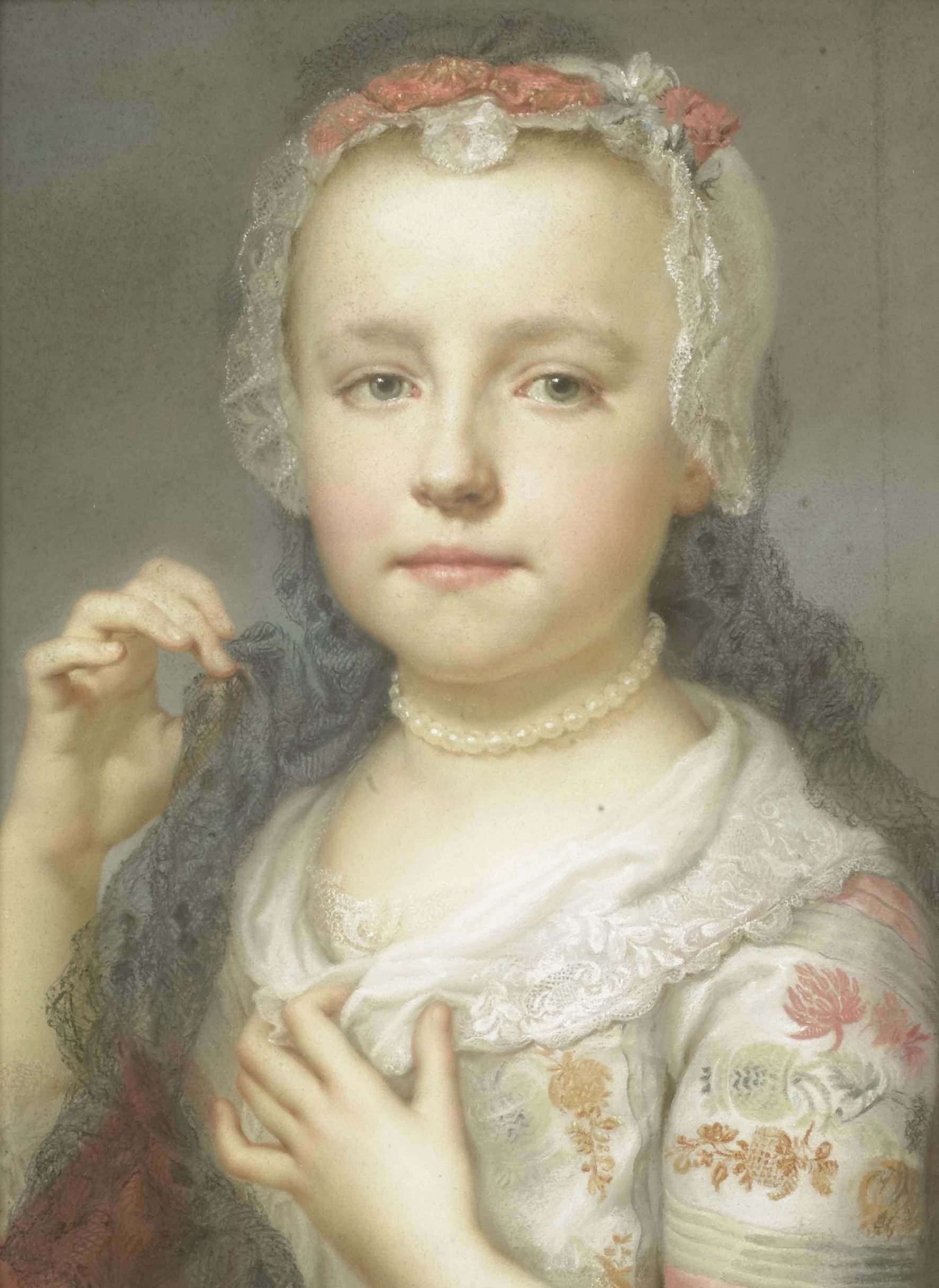 Portret van een jong meisje, waarschijnlijk Julie Carlotta Mengs, zuster van de kunstenaar