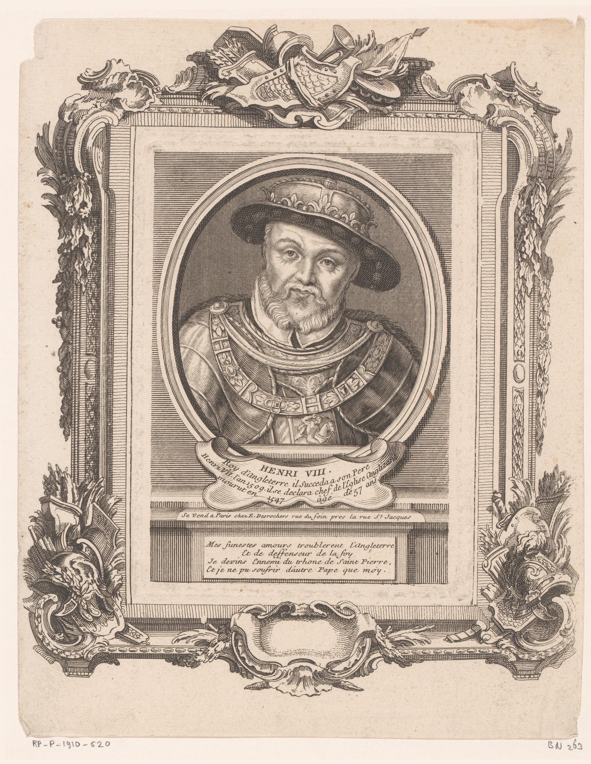 Portret van Hendrik VIII, koning van Engeland en Ierland