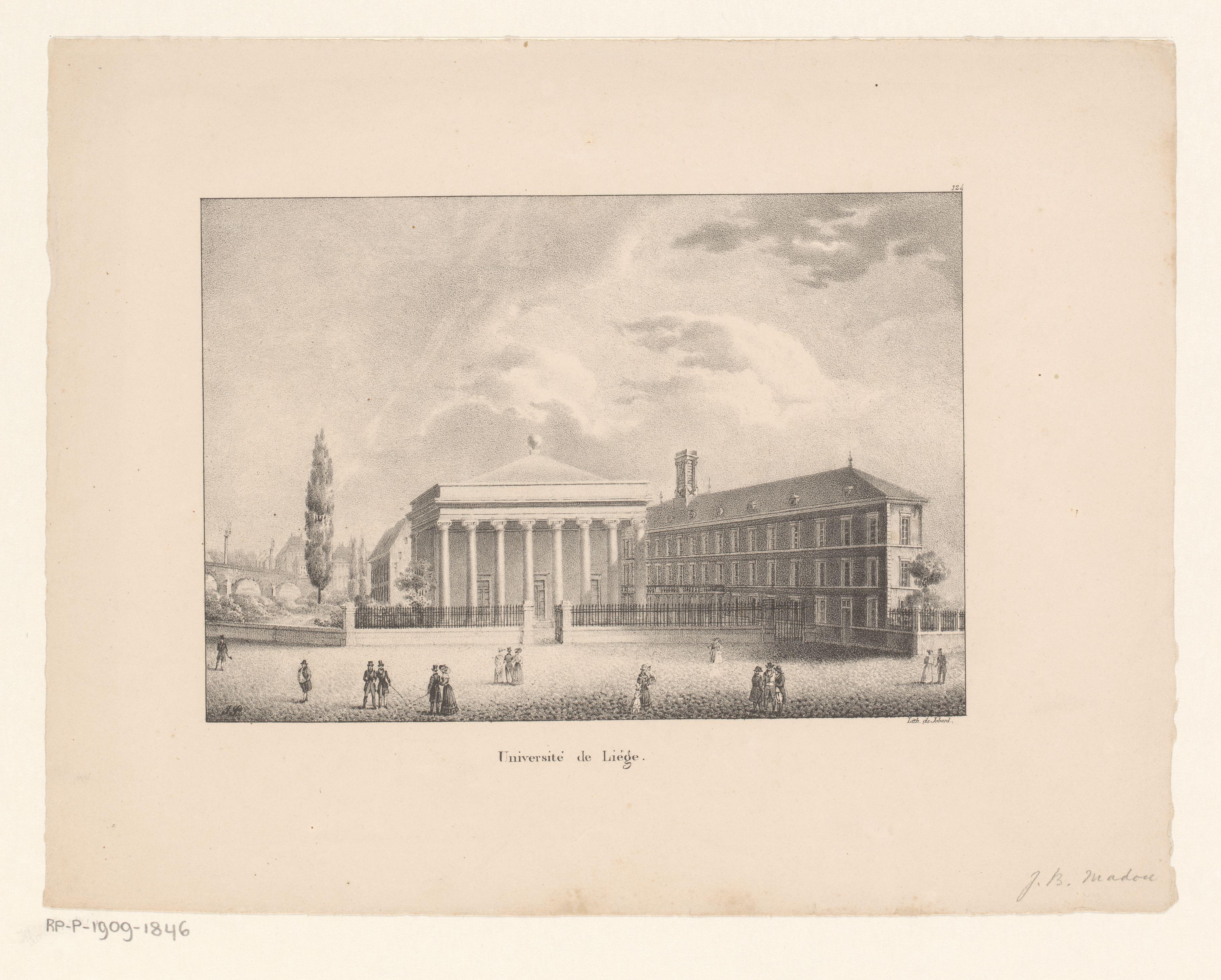 Gezicht op universiteitsgebouw te Luik