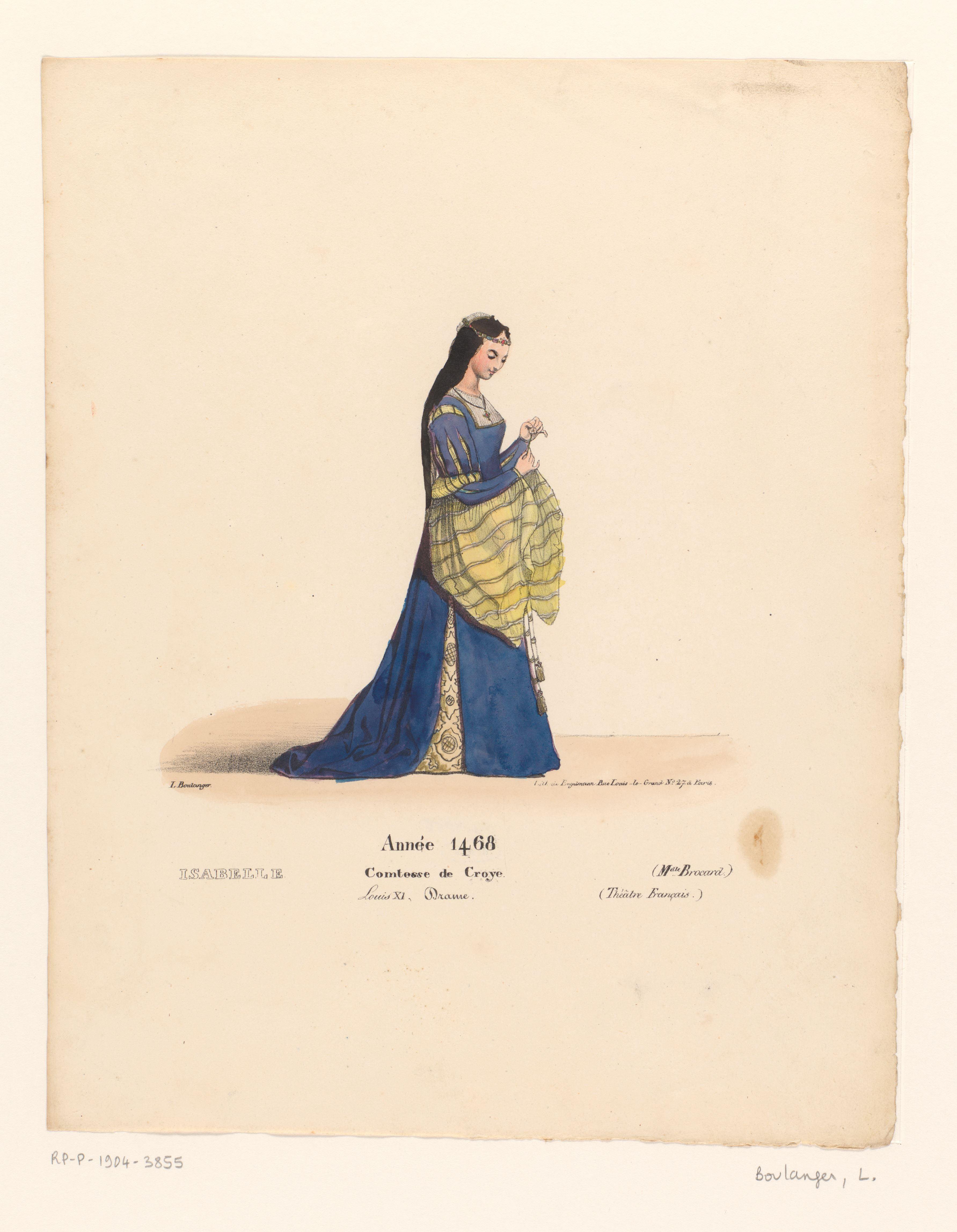 Kostuum van de gravin Isabelle de Croye uit het drama Louis XI à Péronne