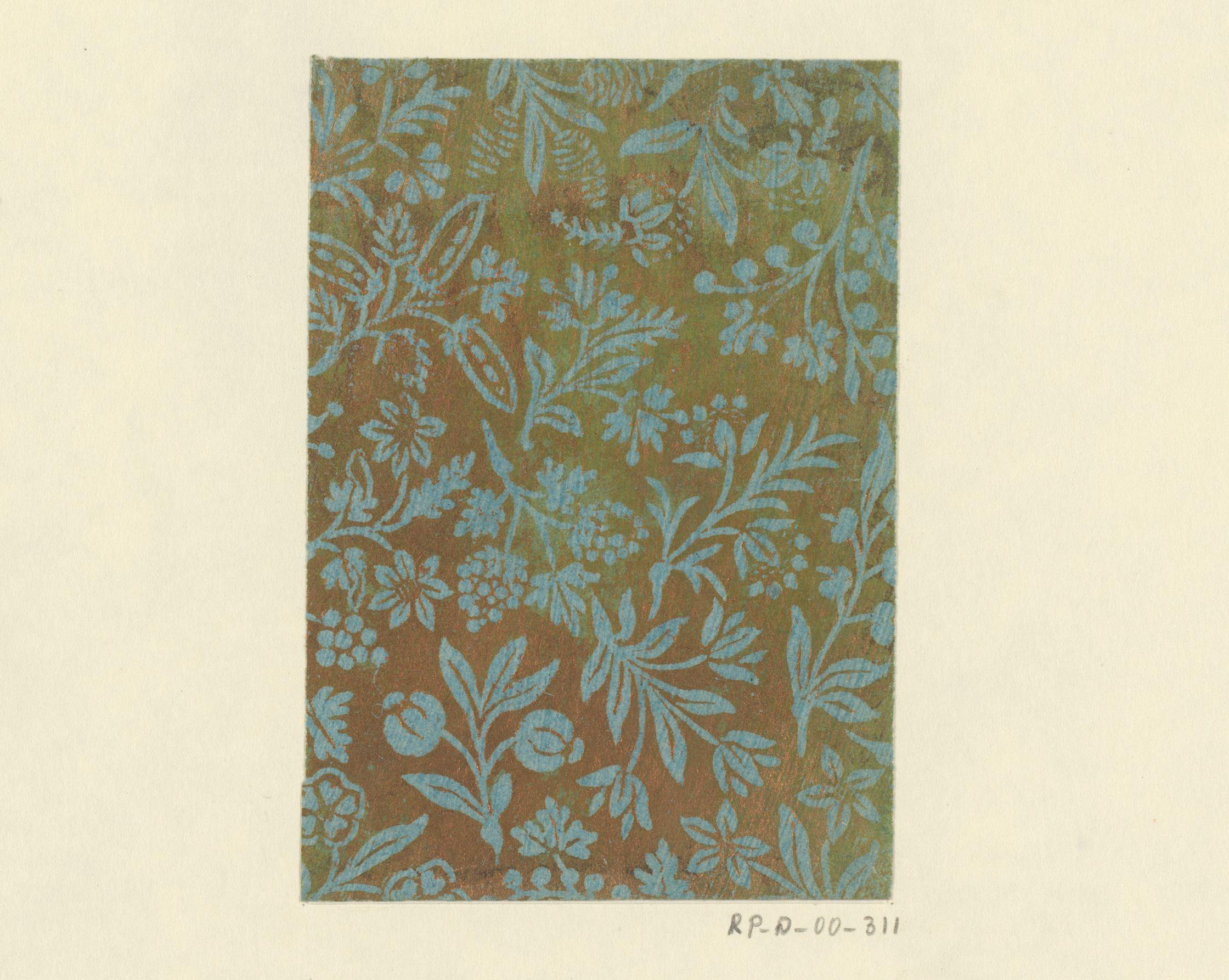 Blad met bloemen en vruchten