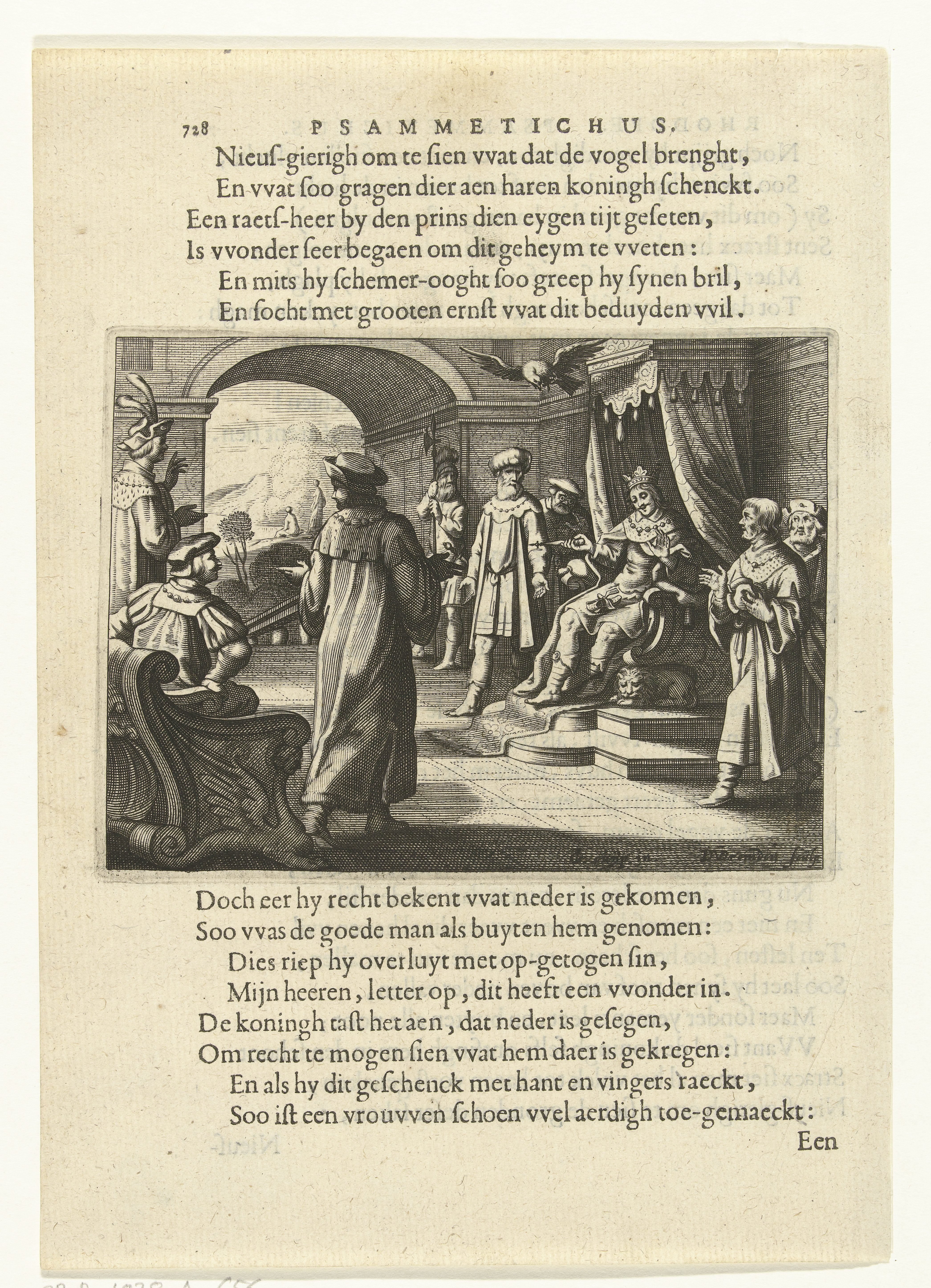 Psammetichus ontvangt een vrouwenschoen van een adelaar