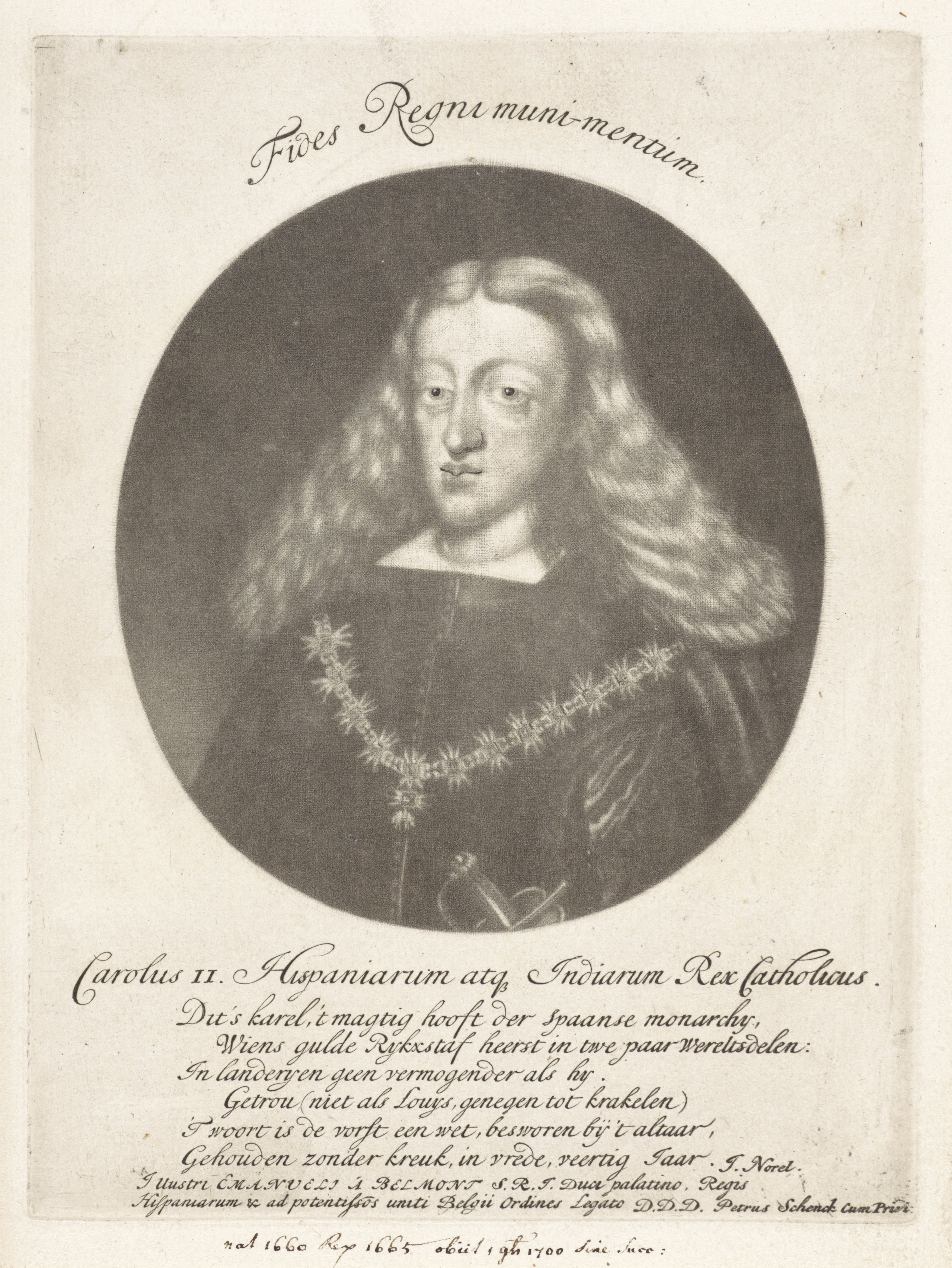 Portret van Karel II, koning van Spanje
