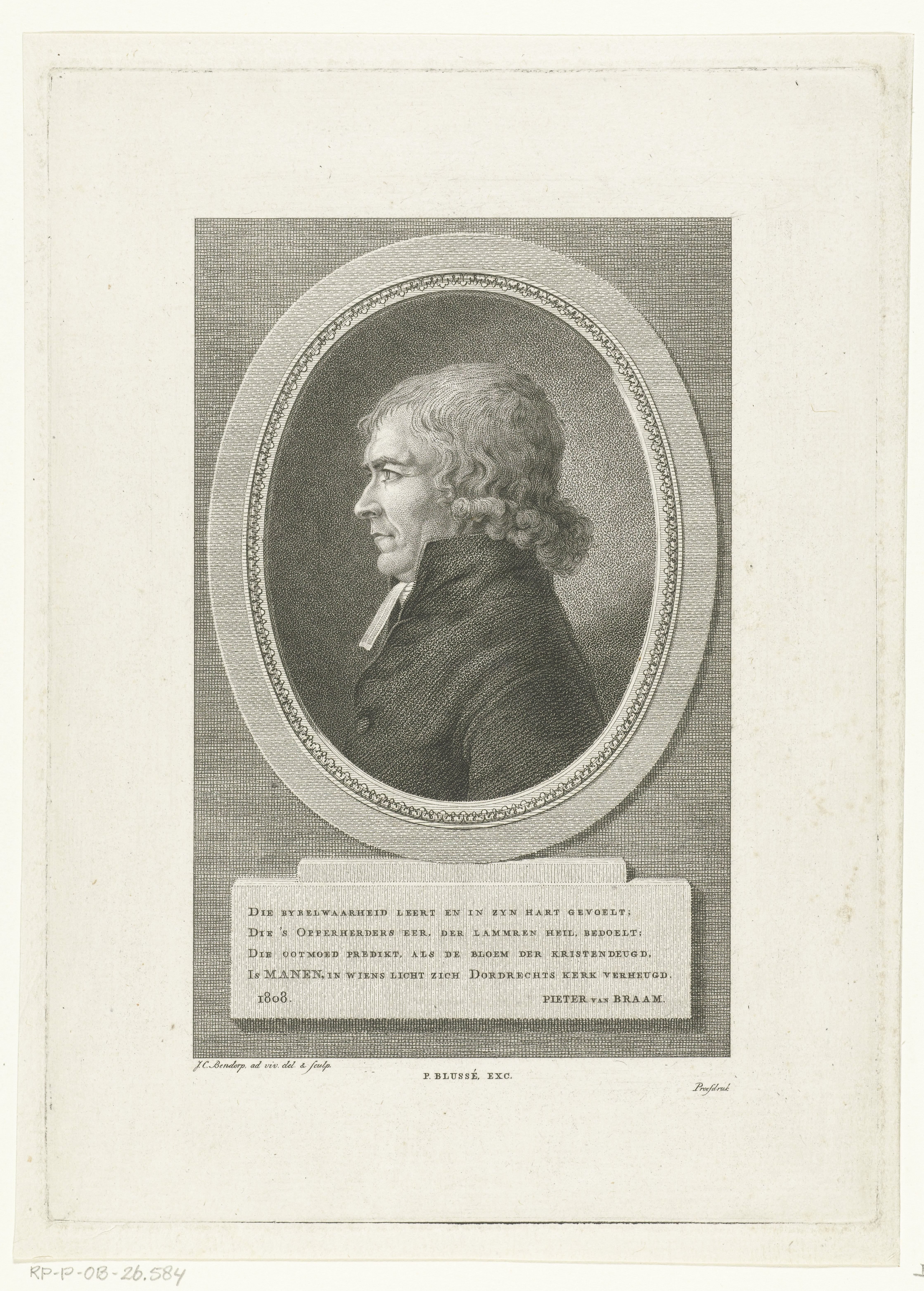 Portret van predikant Willem Christiaan van Manen