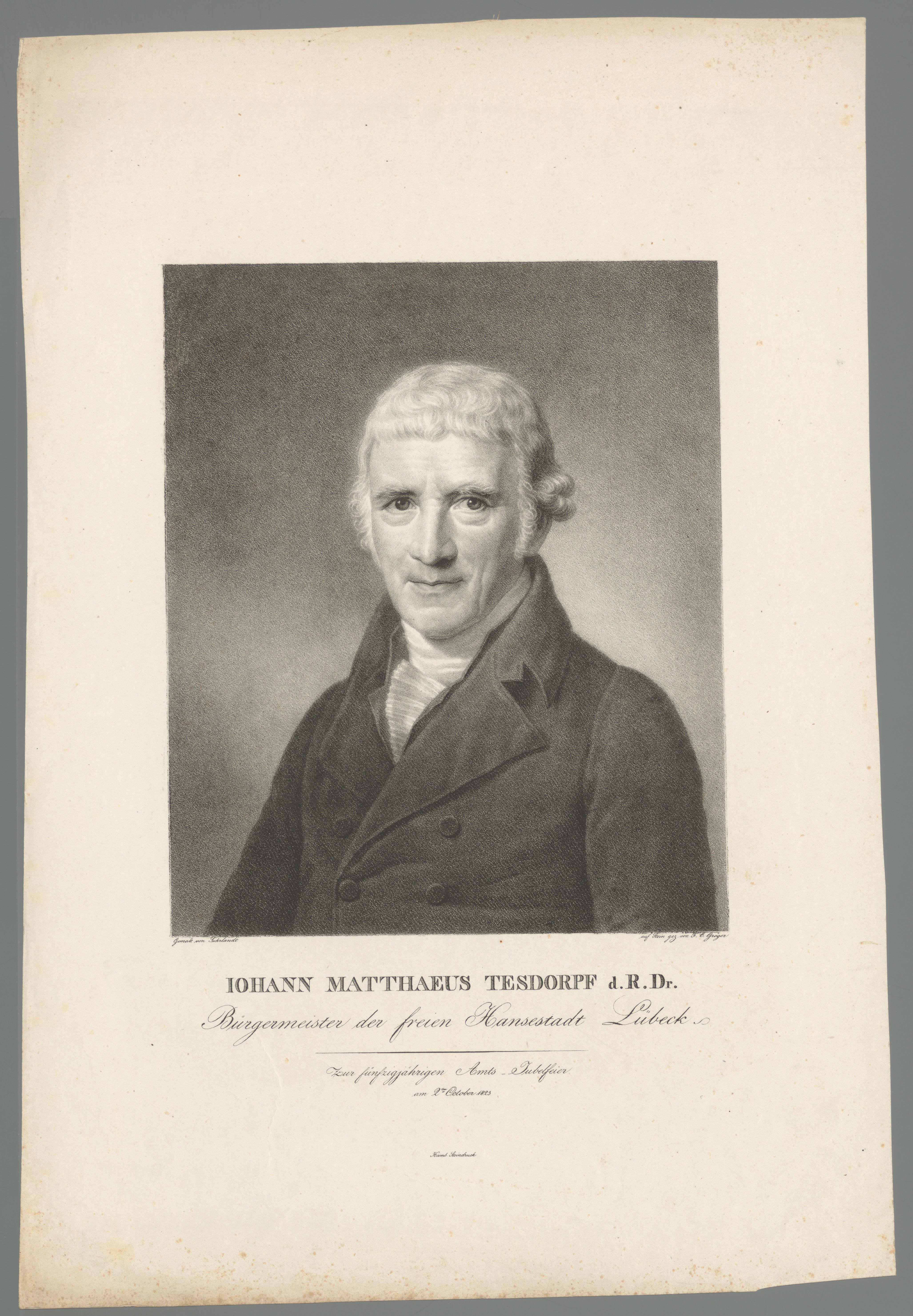 Portret van Johannes Matthäus Tesdorpf