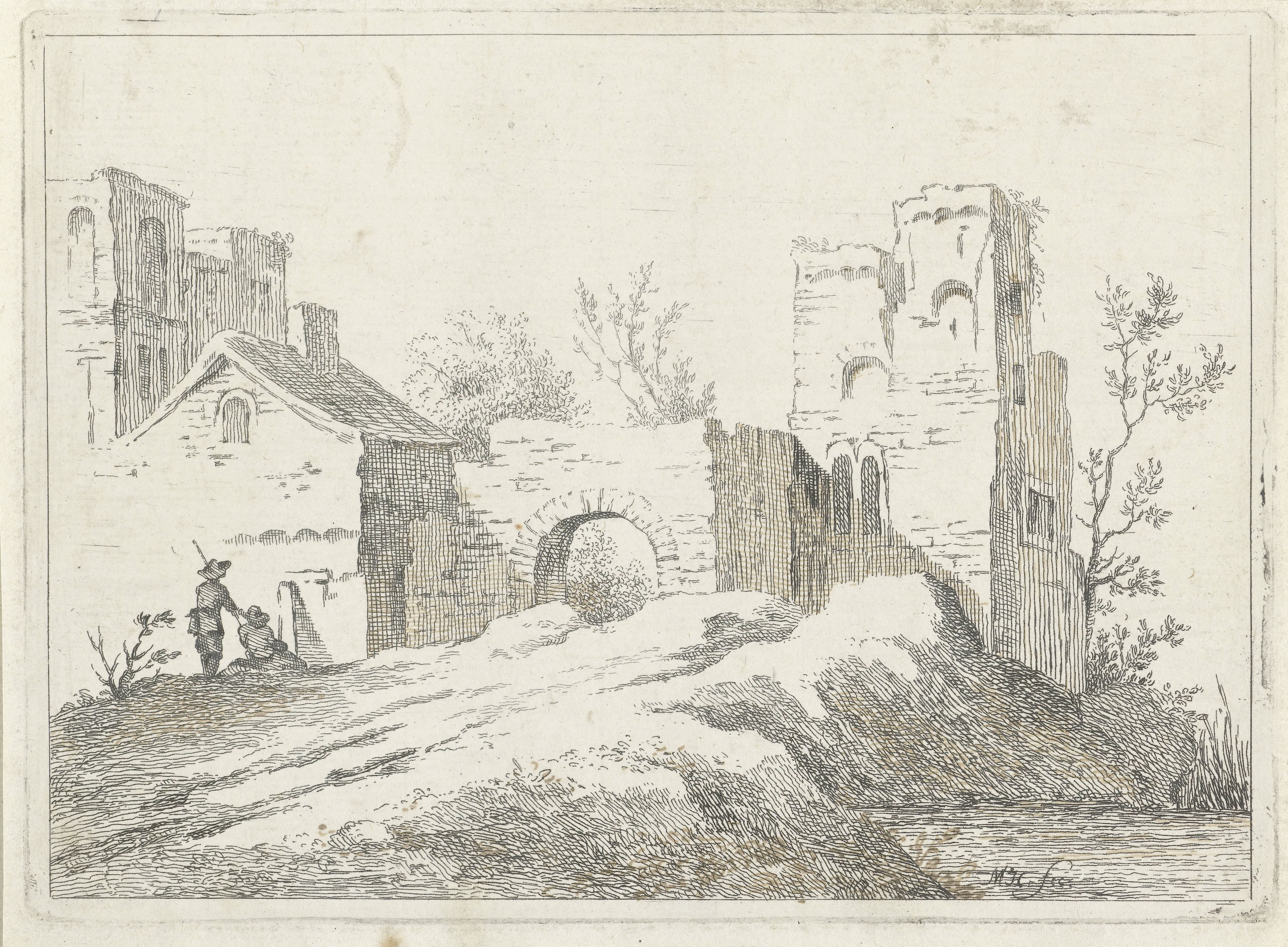 Landschap met ruïne