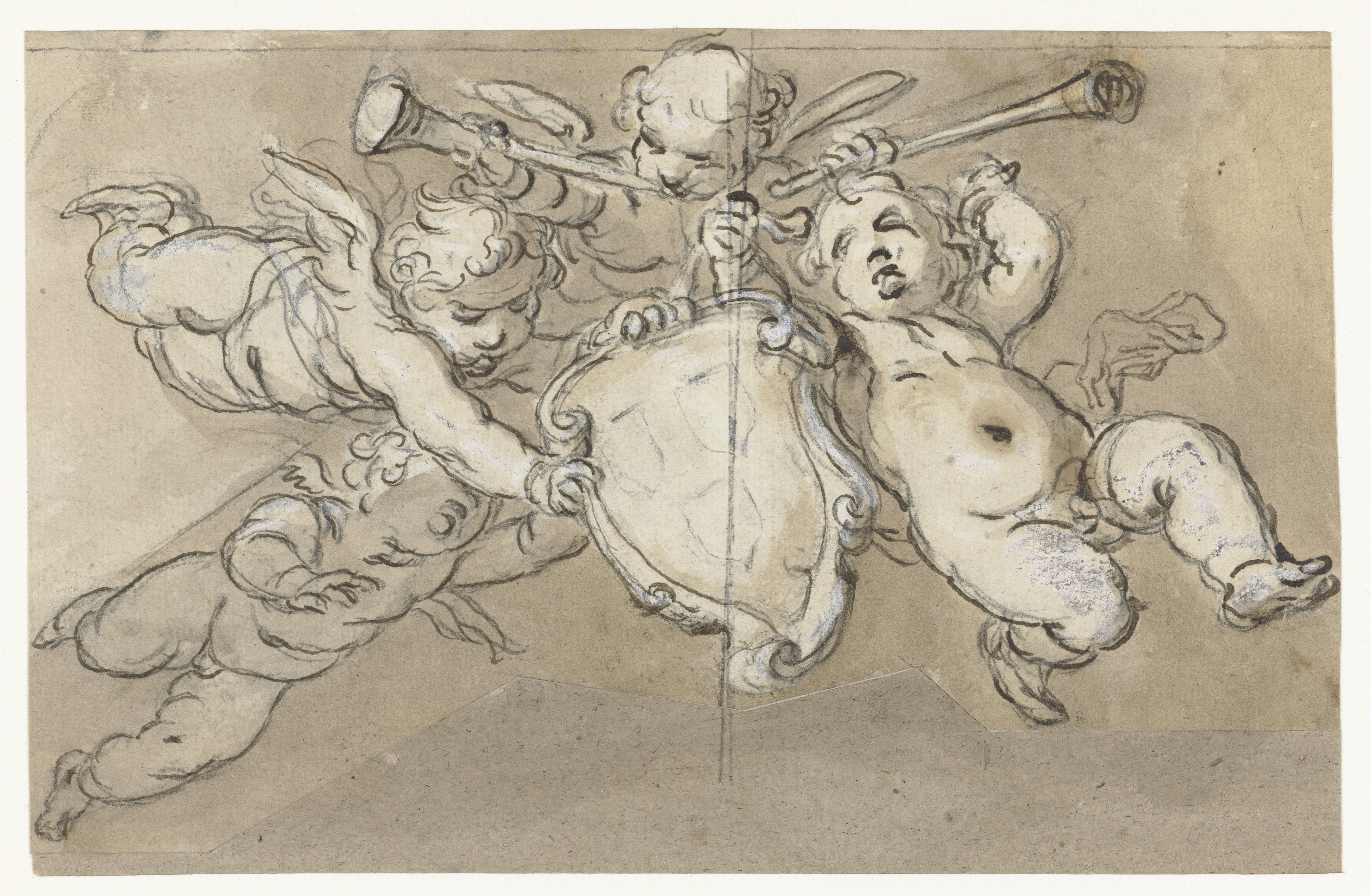 Putti met het wapen van het Lucas Gilde