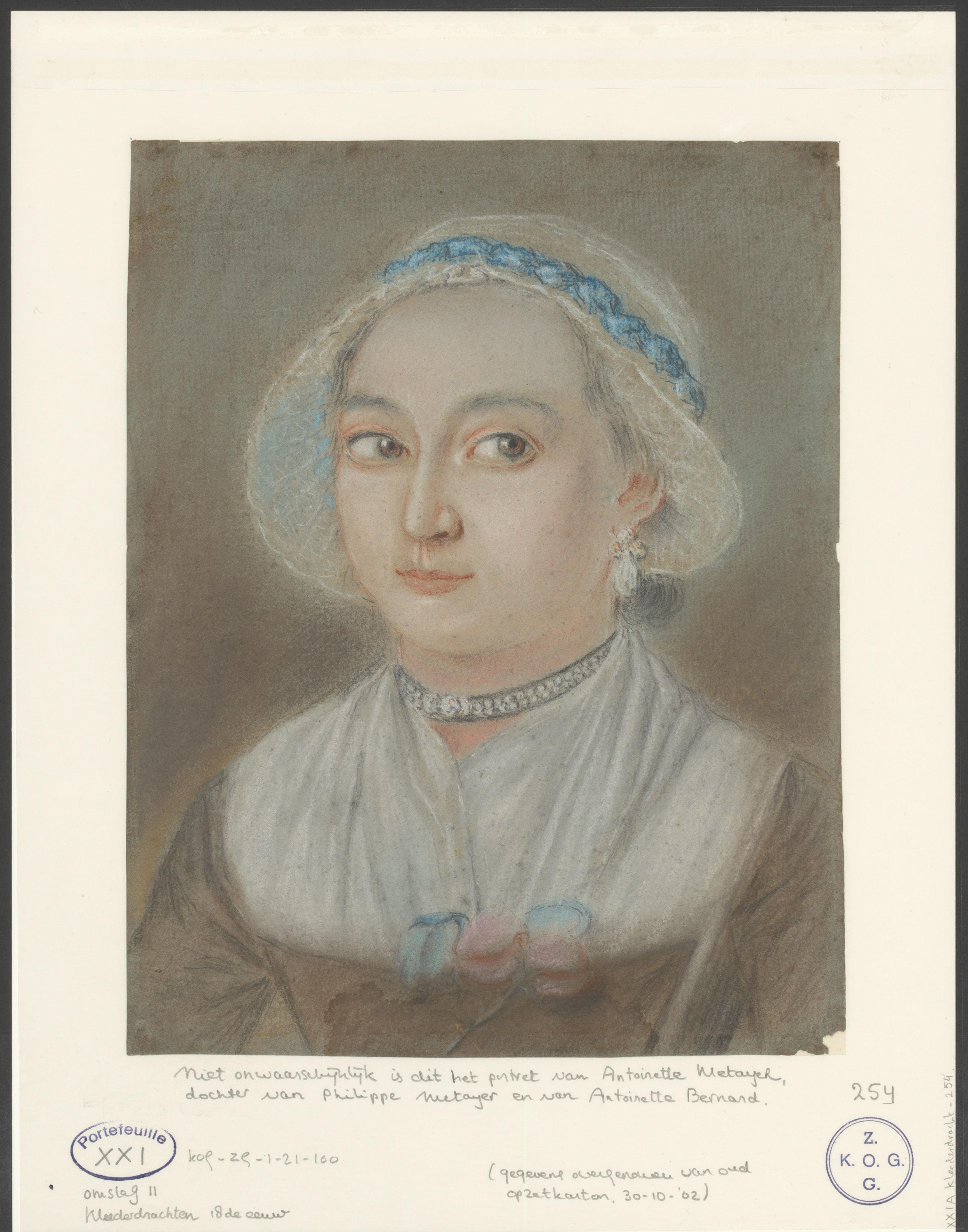 Portret van een onbekende vrouw, mogelijk Antoinette Metayer