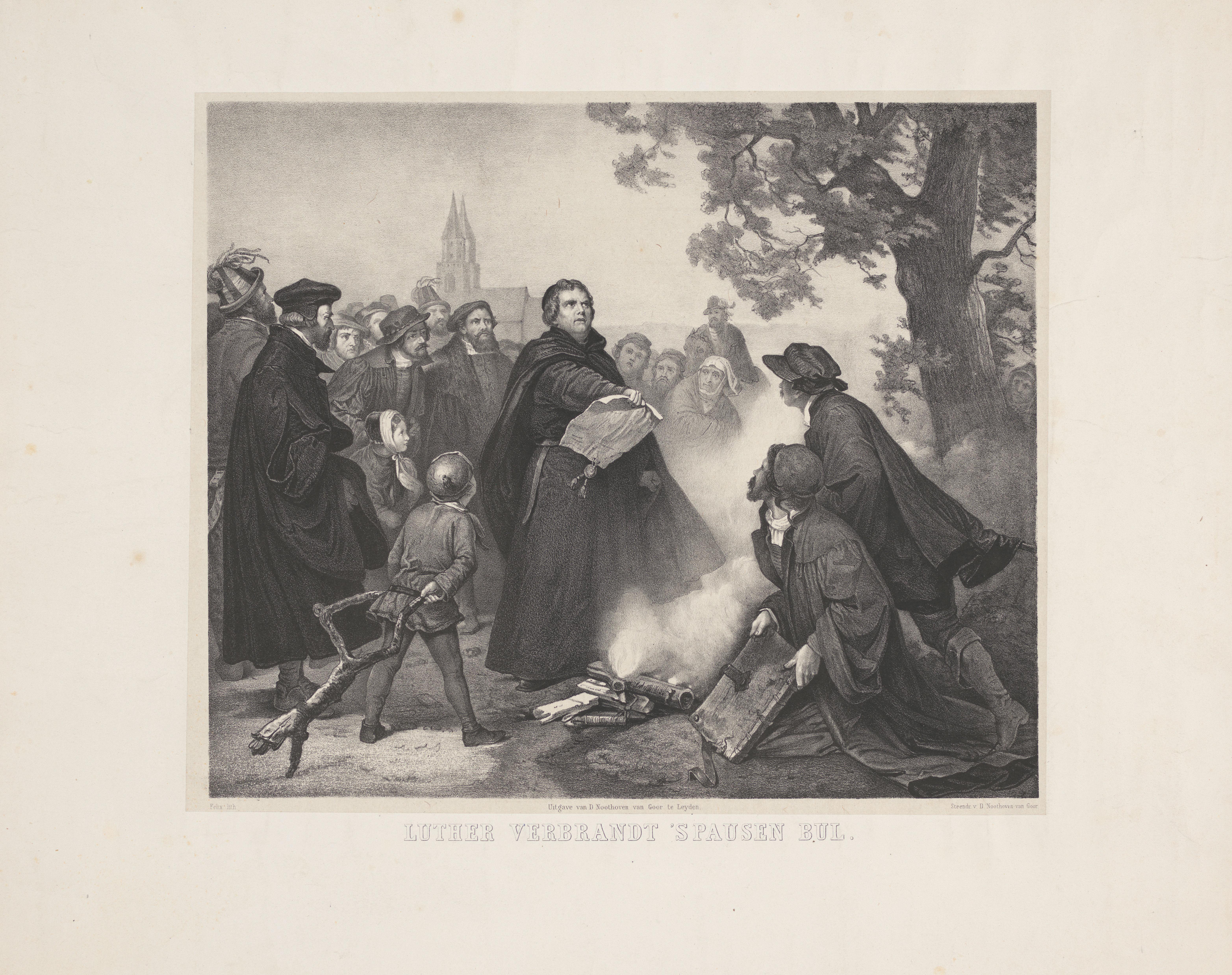 Luther verbrandt de bul