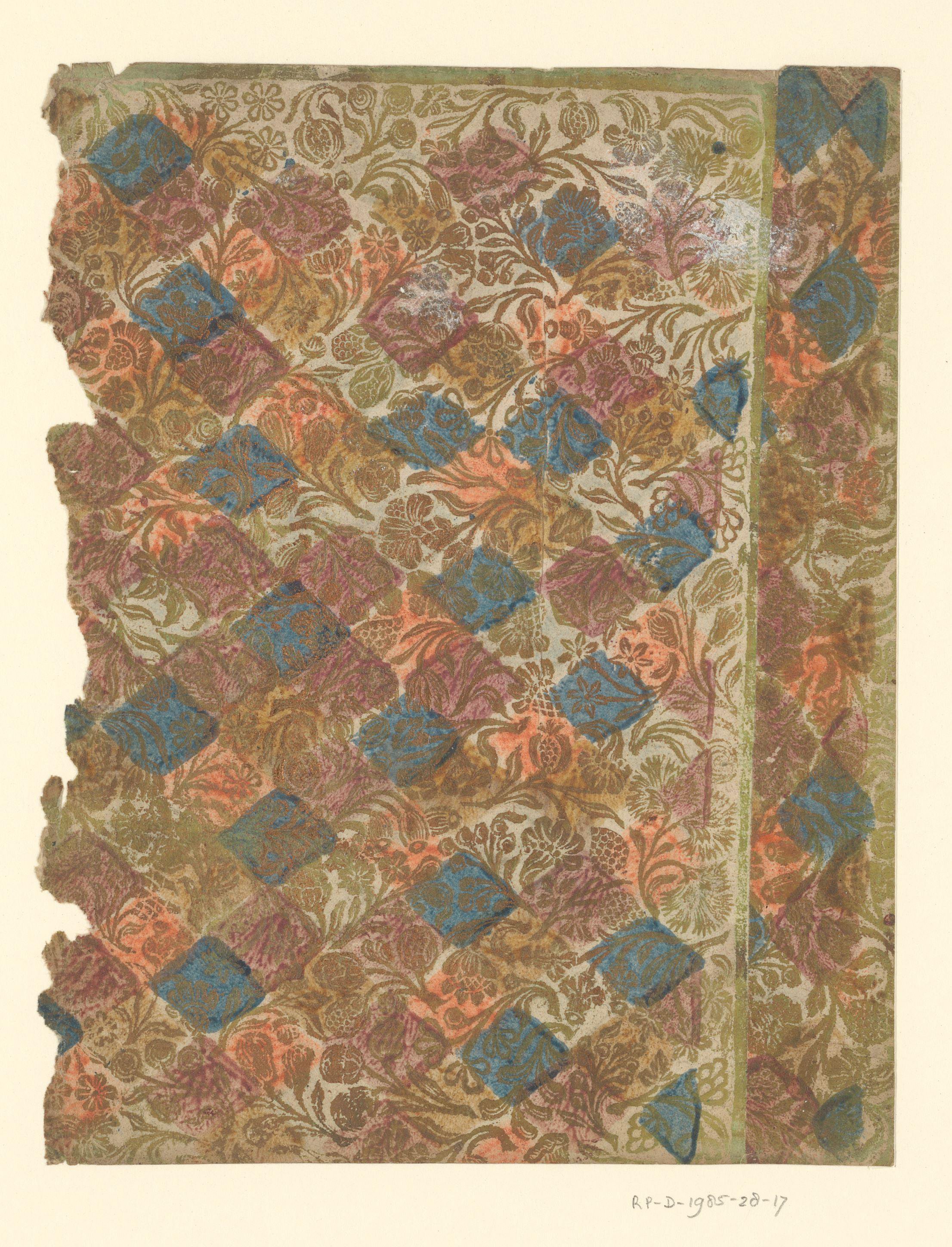 Blad met bloemen en vruchten