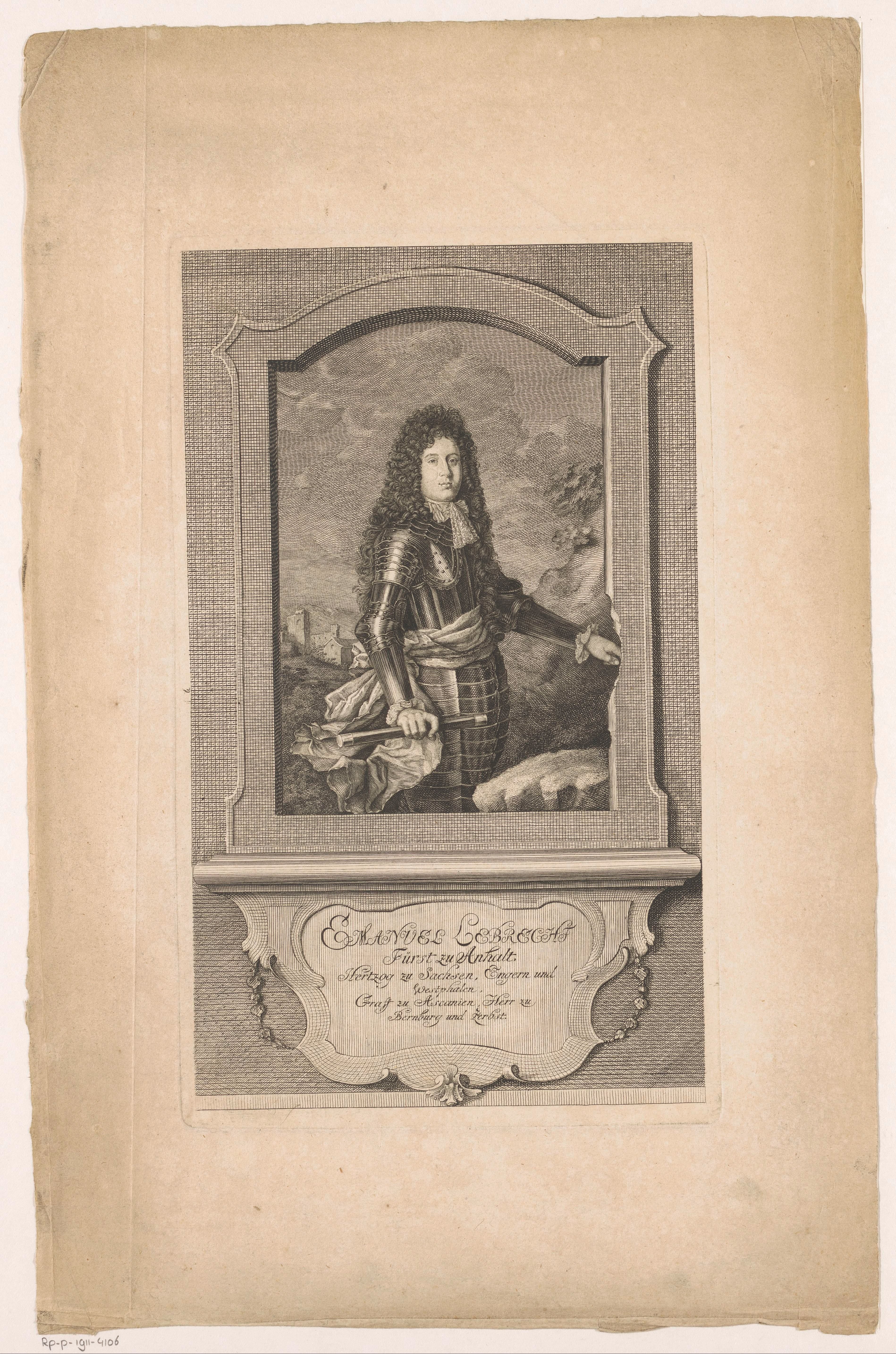 Portret van Emanuel Lebrecht von Anhalt-Köthen