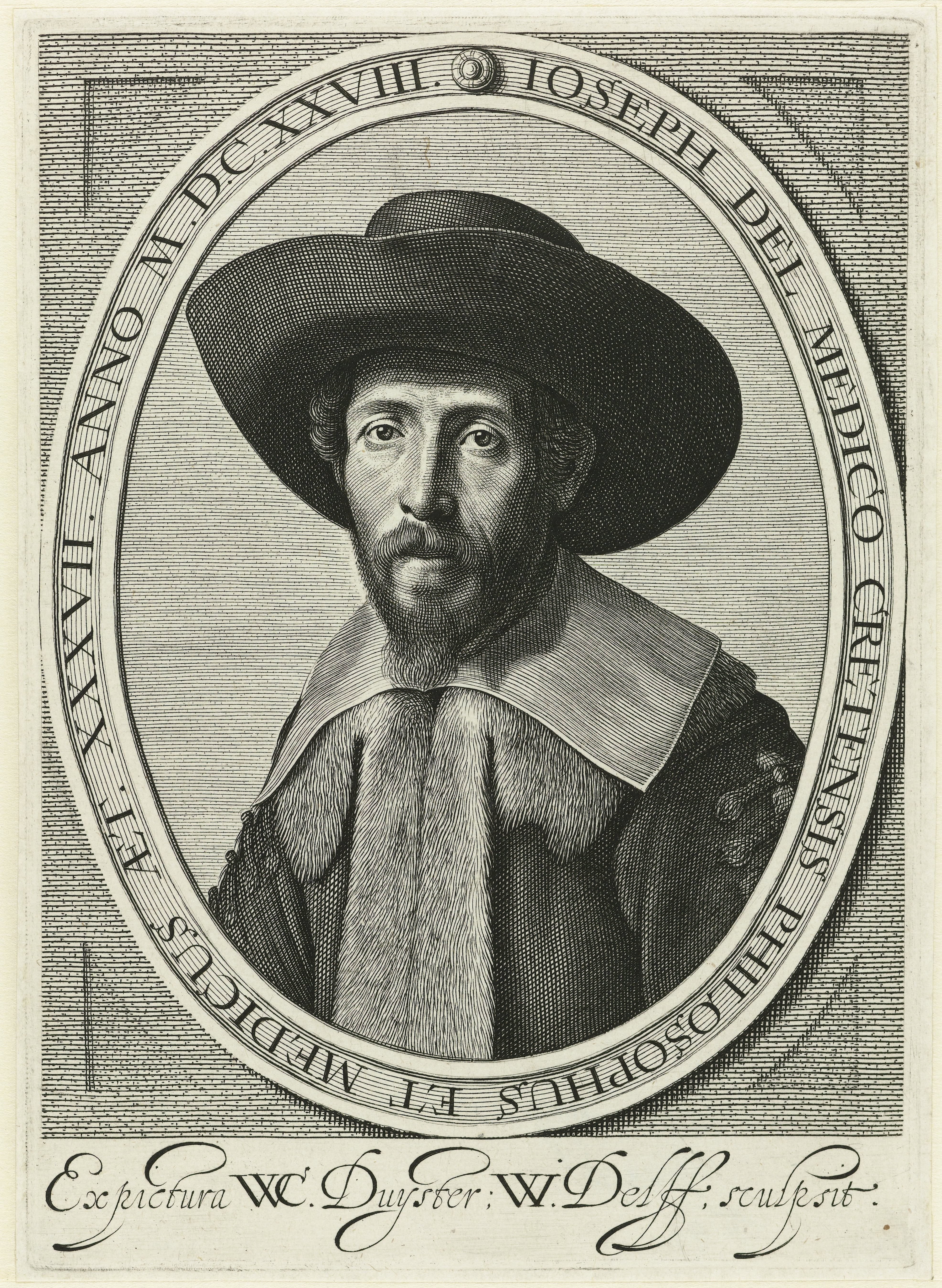 Portret van filosoof en geneesheer Joseph del Medico