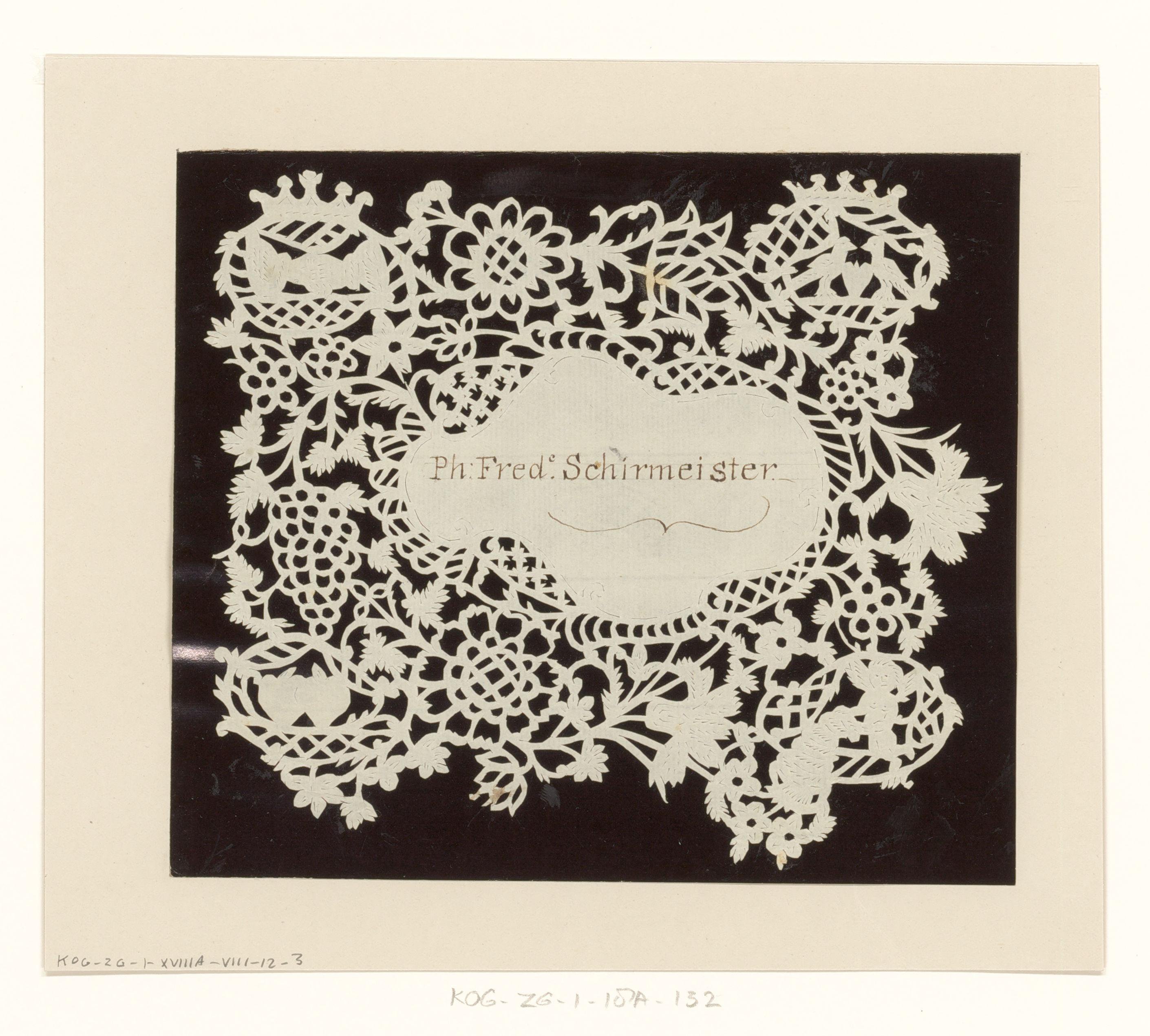 Huwelijksknipsel voor Ph. Fredc. Schirmeister